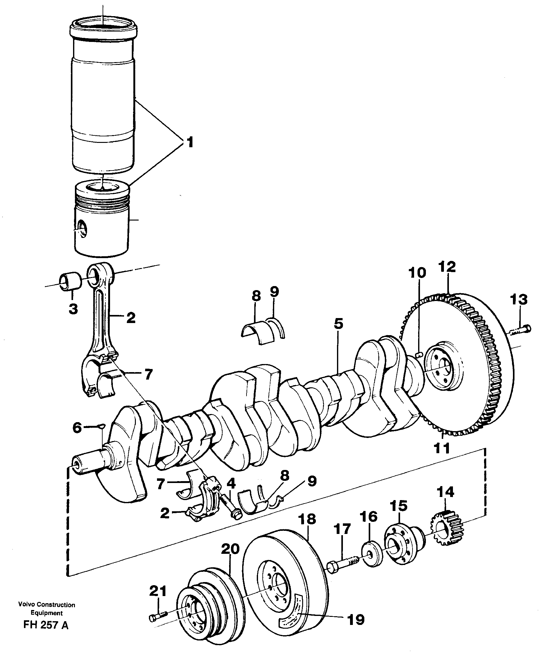 Crankshaft and related parts — volvo parts diagram