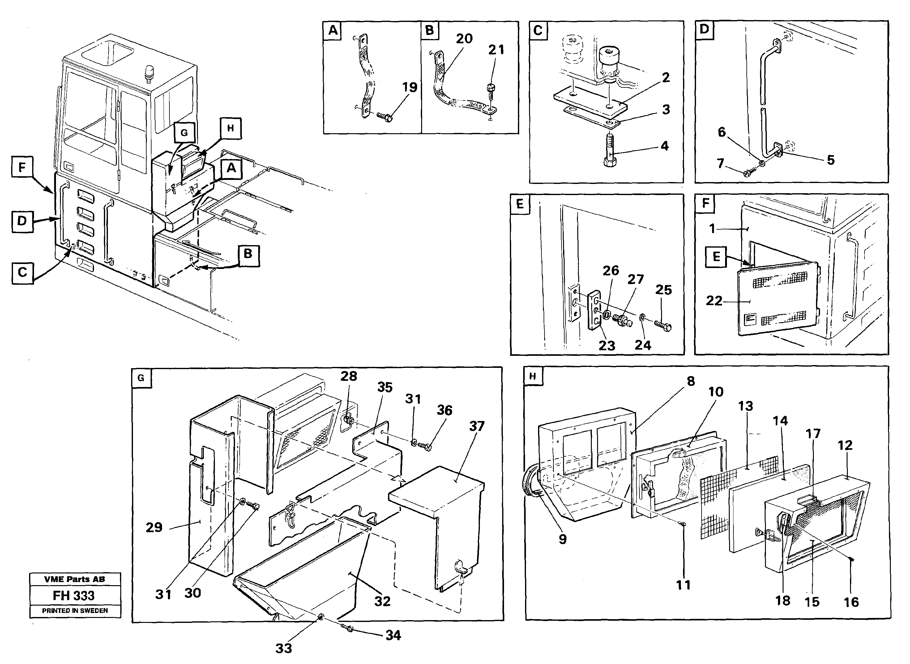 Cab elevation, 1220mm  14262741 — volvo parts diagram