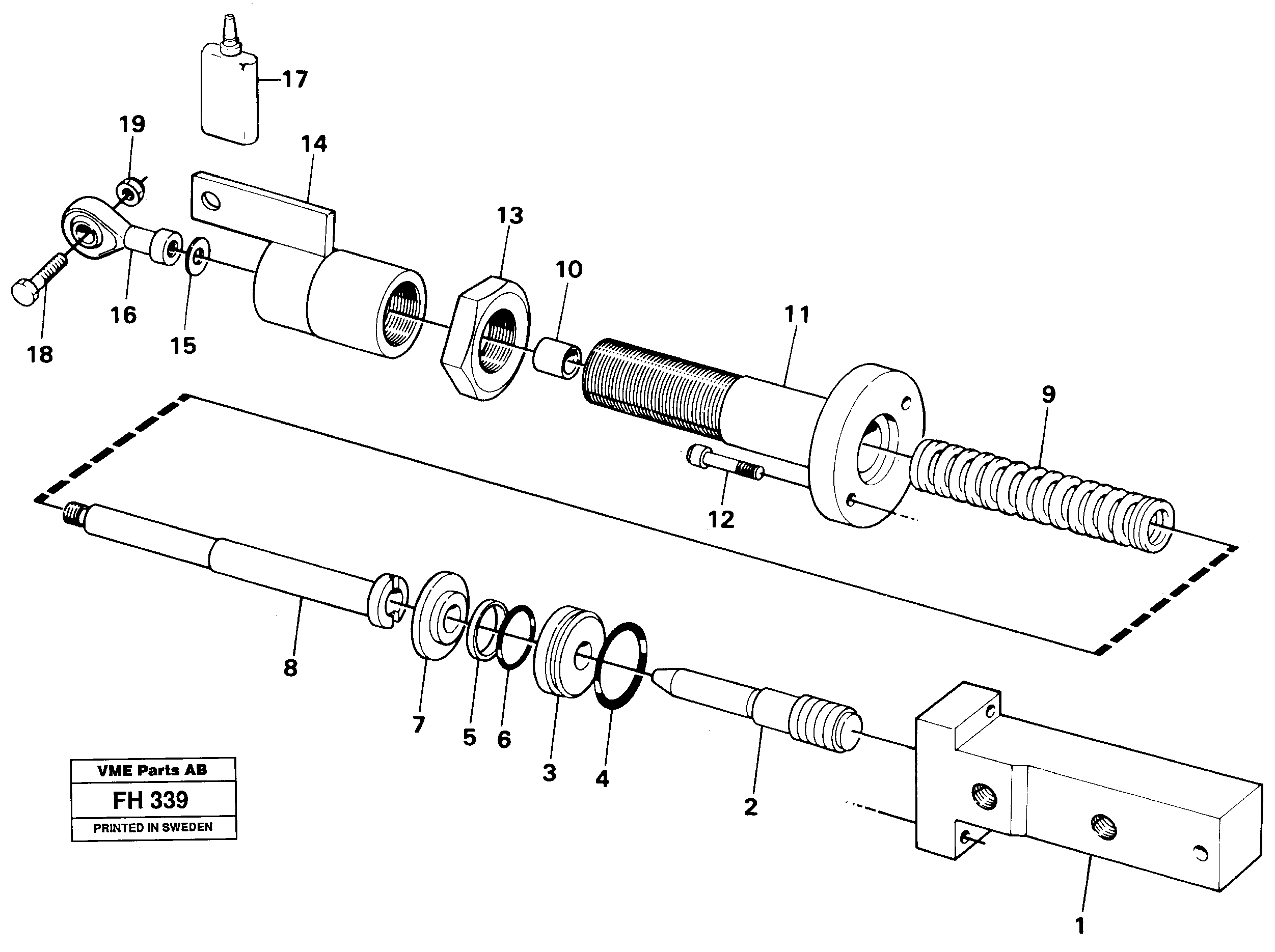 Hydraulic cylinder — volvo parts diagram