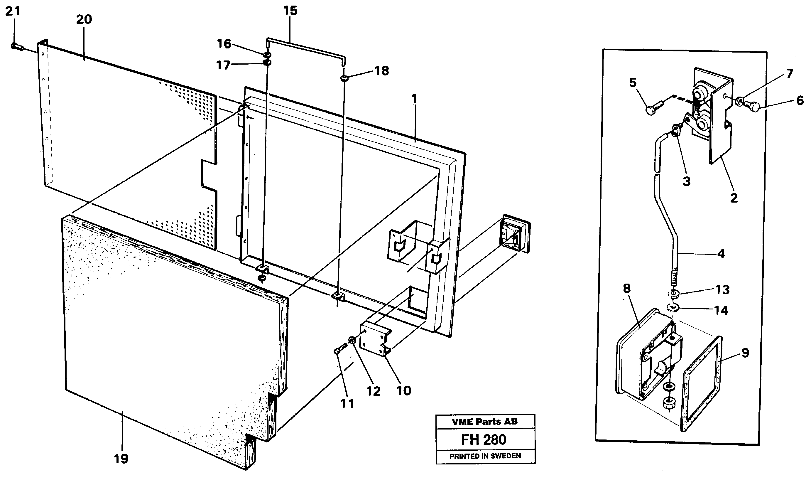 Door, rear Rh — volvo parts diagram