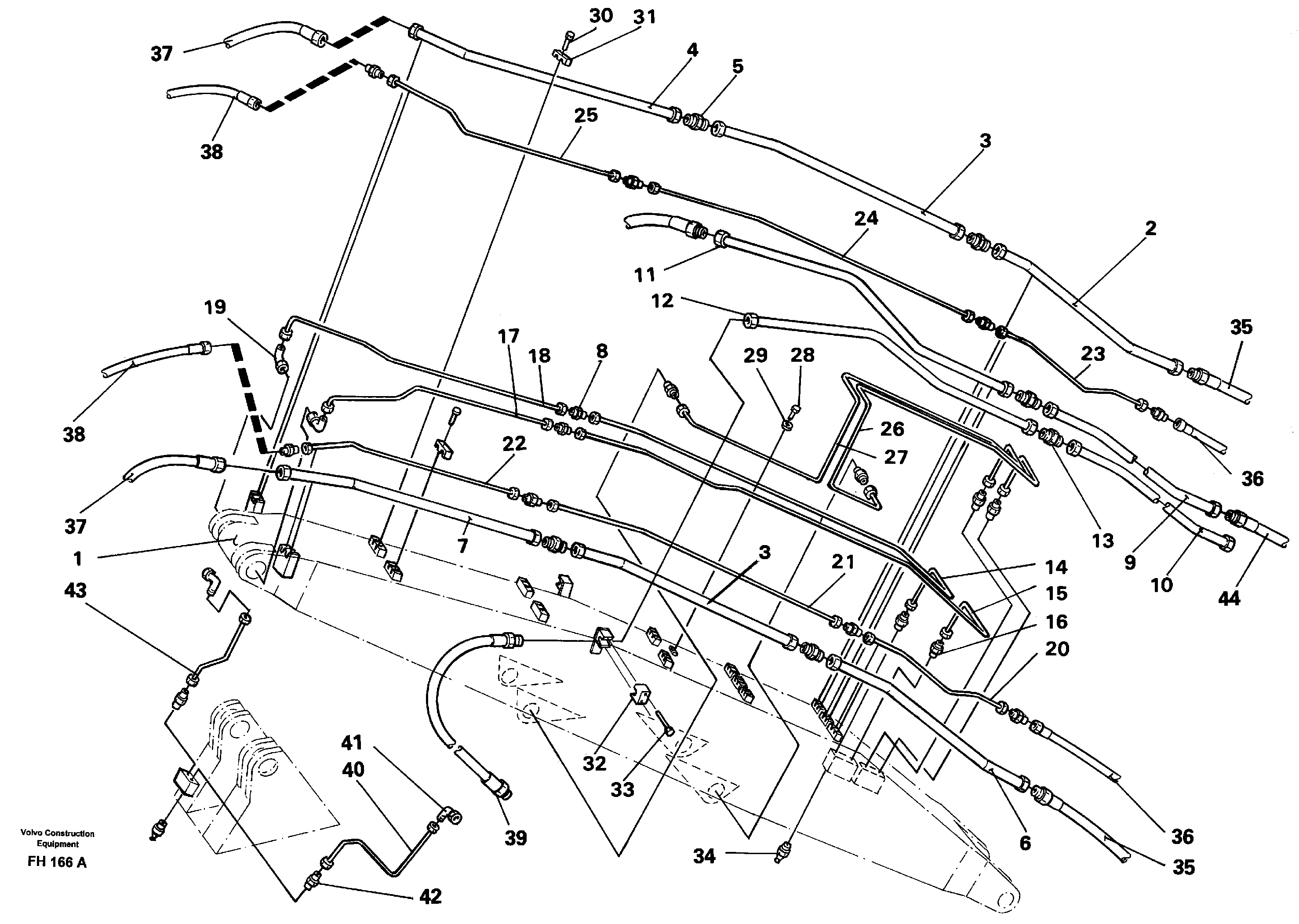 Boom hydraulic, handling boom  14258231 — volvo parts diagram