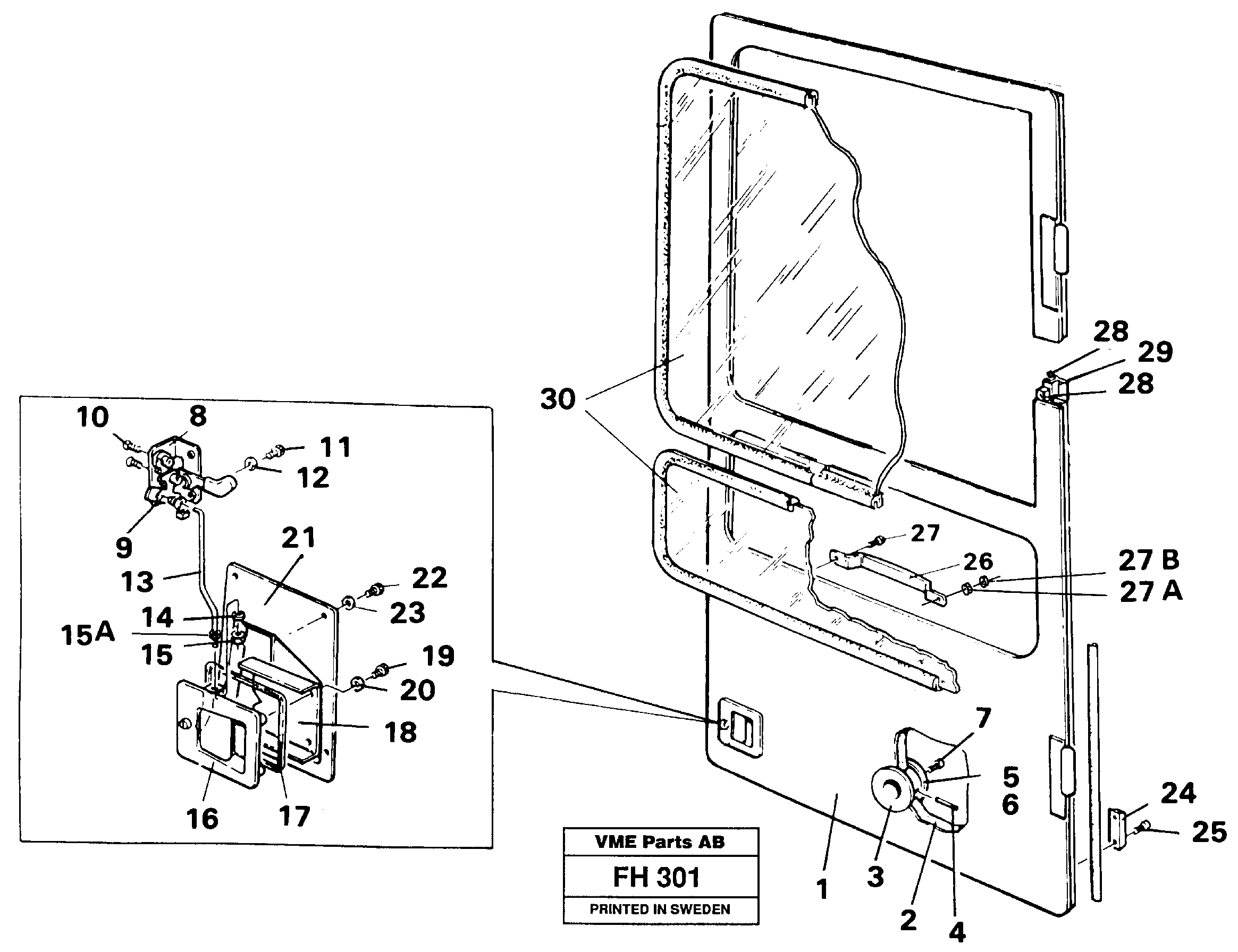 Door, operator's cab  SER NO 4608 - — volvo parts diagram