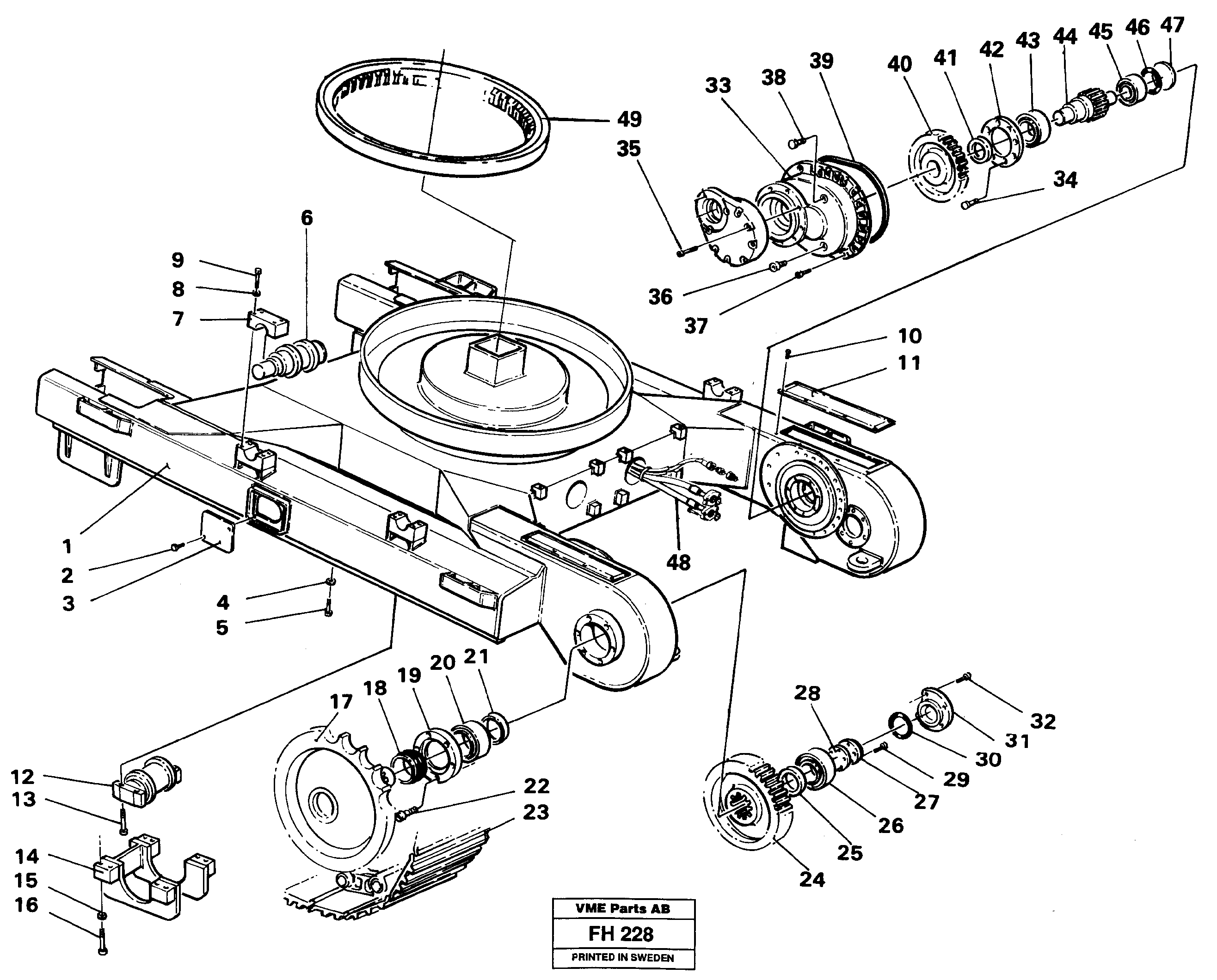 Components of undercarriage  SER NO 4371-4900 — volvo parts diagram