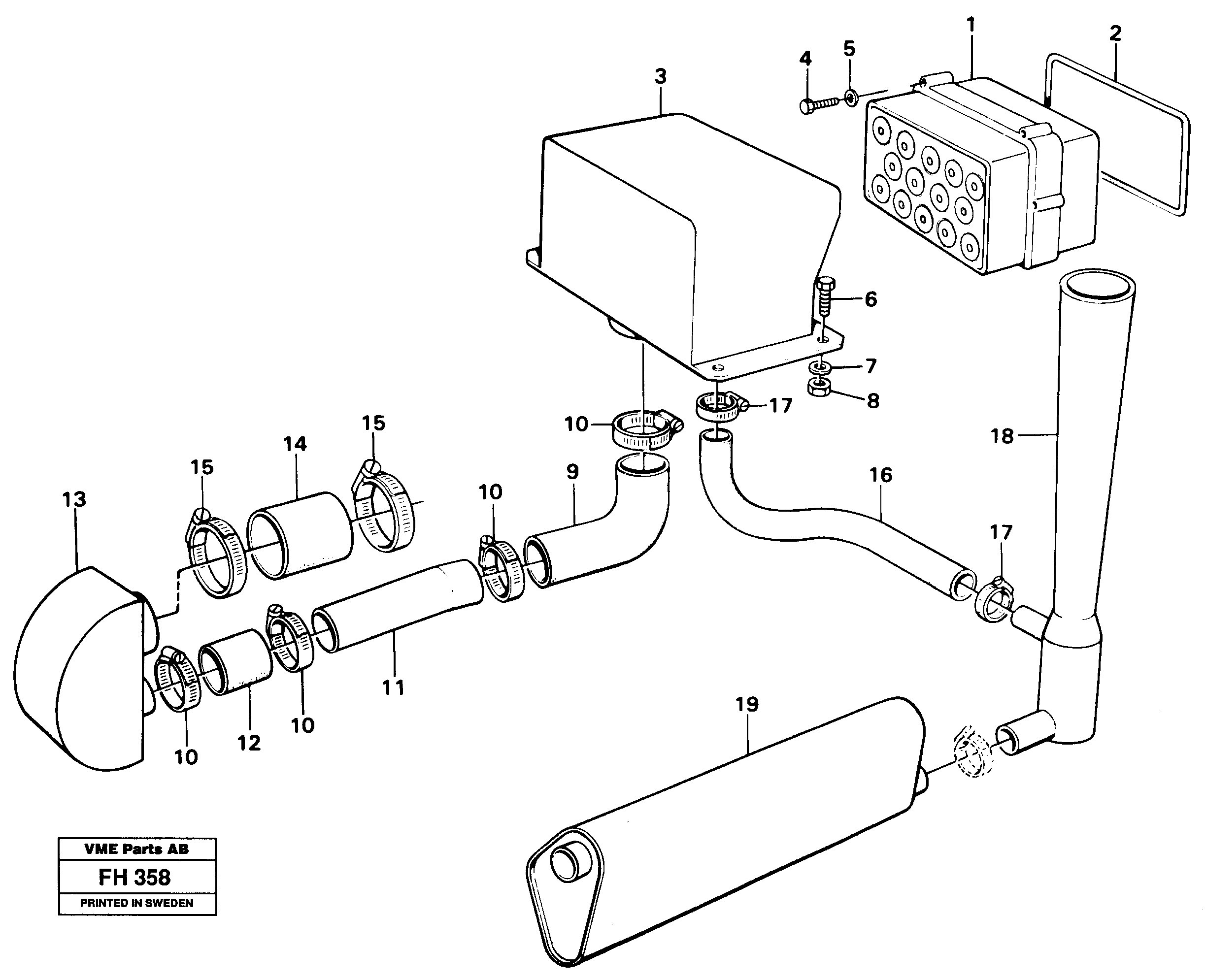 Precyclone with ejector  14255573 — volvo parts diagram