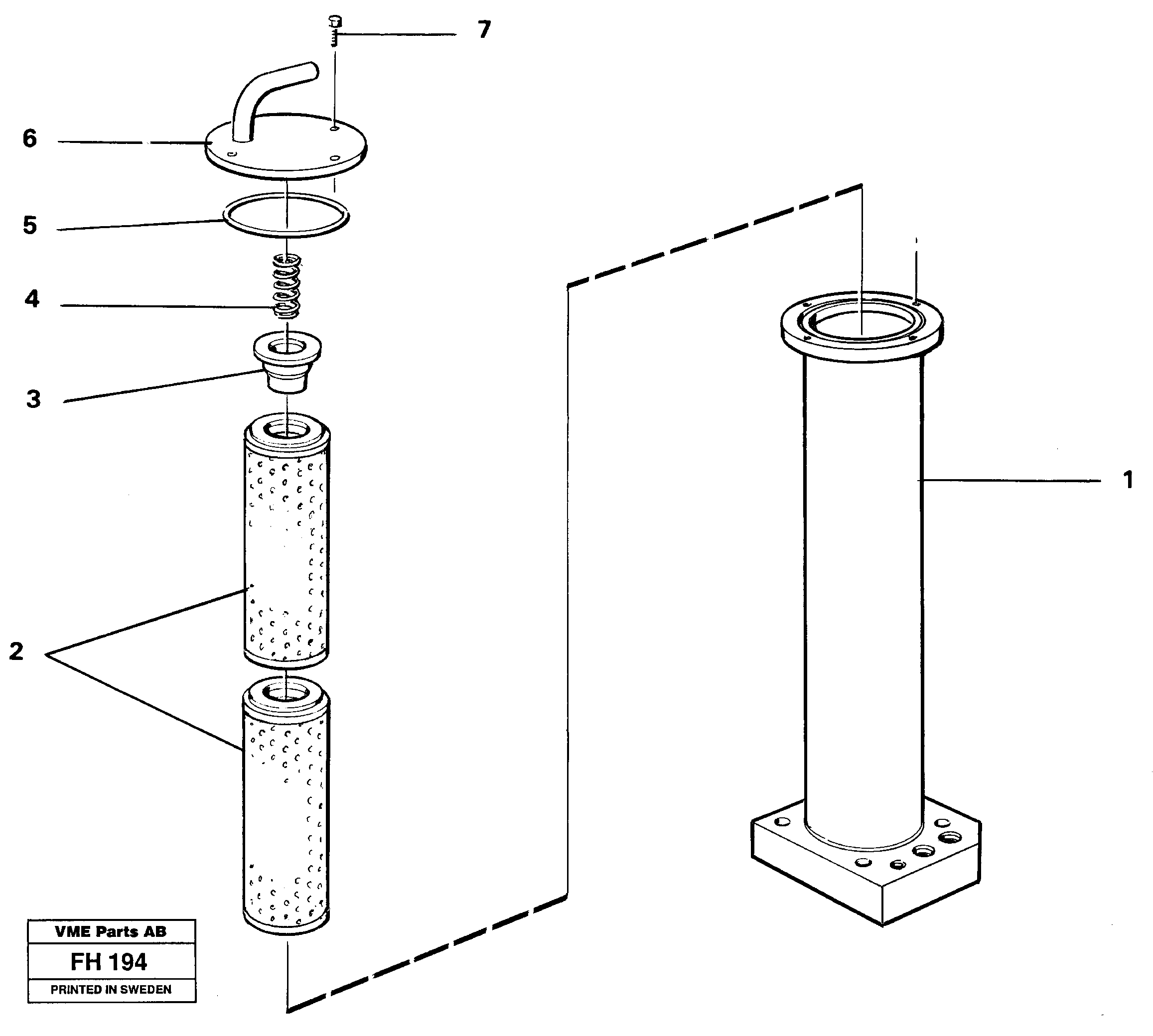 Leak oil filter — volvo parts diagram