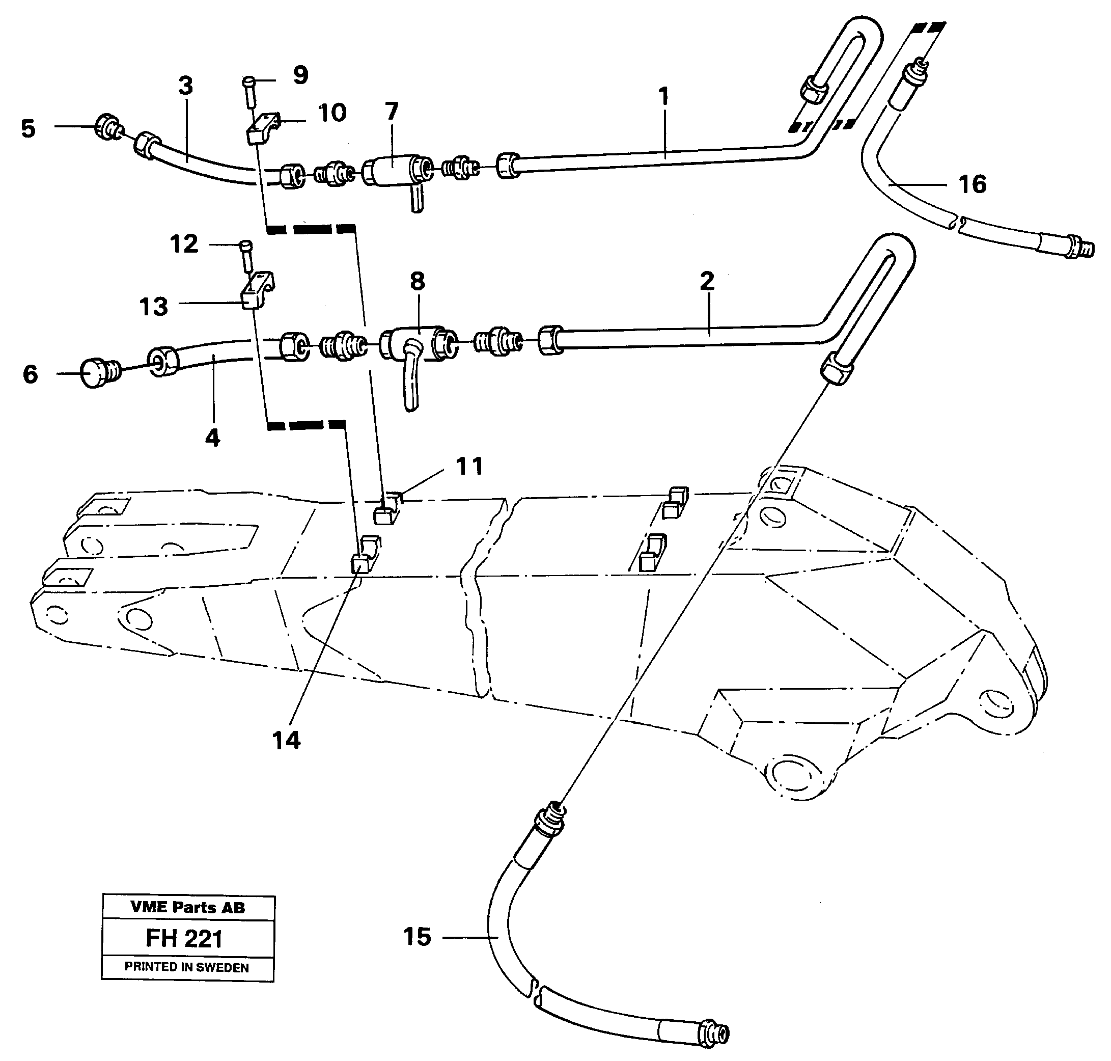 Hydr. Hammer equipment, Dipper.shut-off cocks  11700753 14254263 — volvo parts diagram