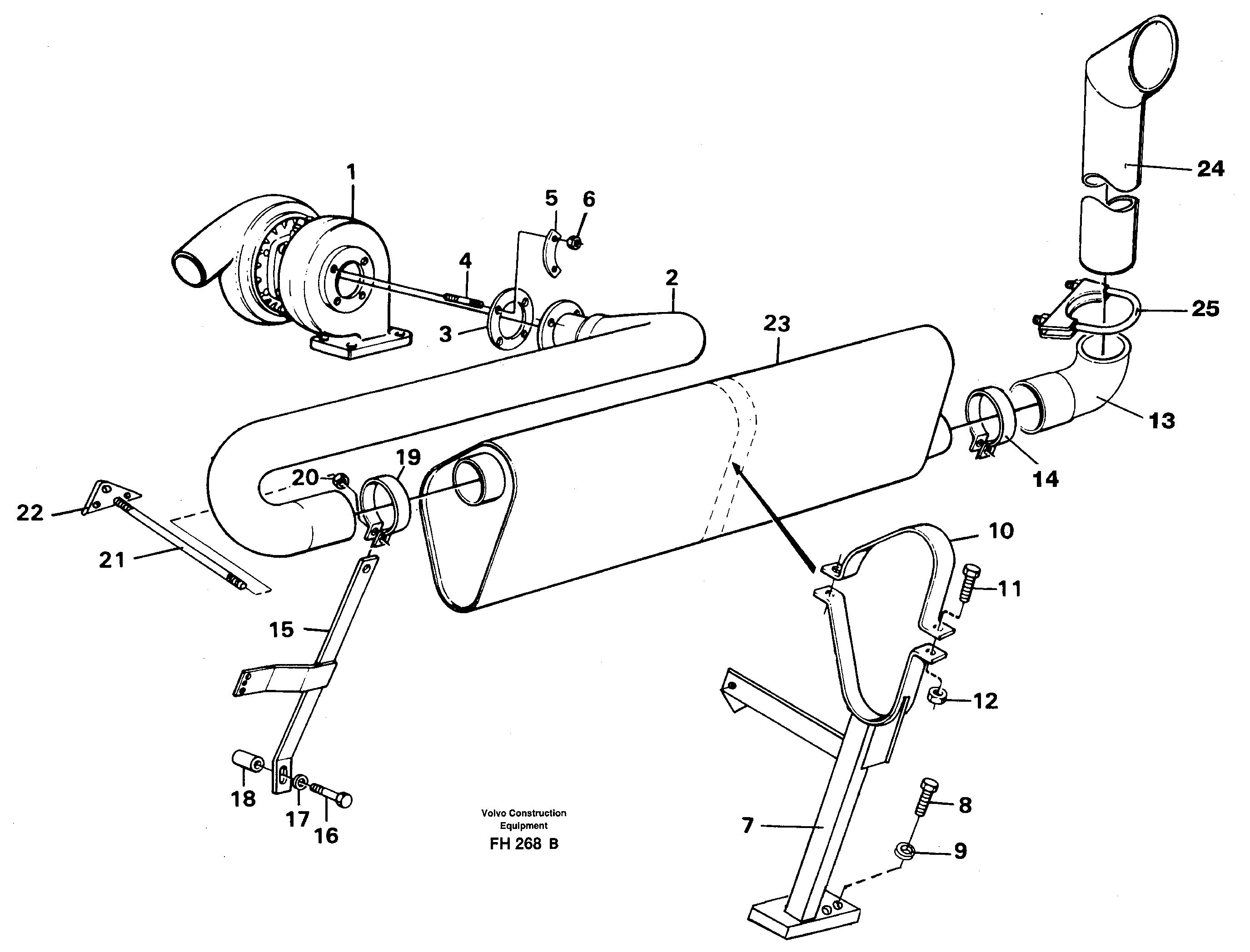 Exhaust system — volvo parts diagram