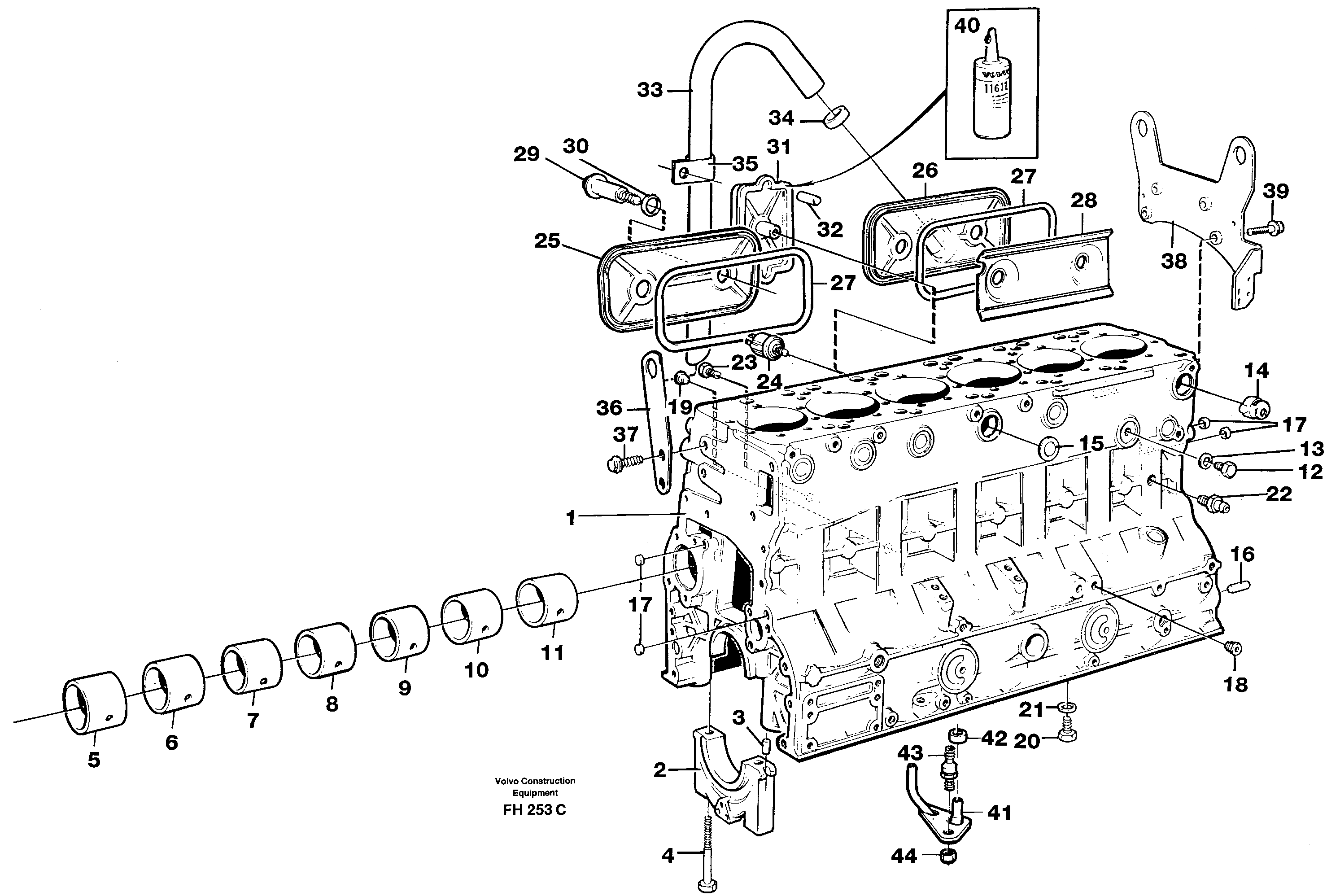Cylinder block — volvo parts diagram