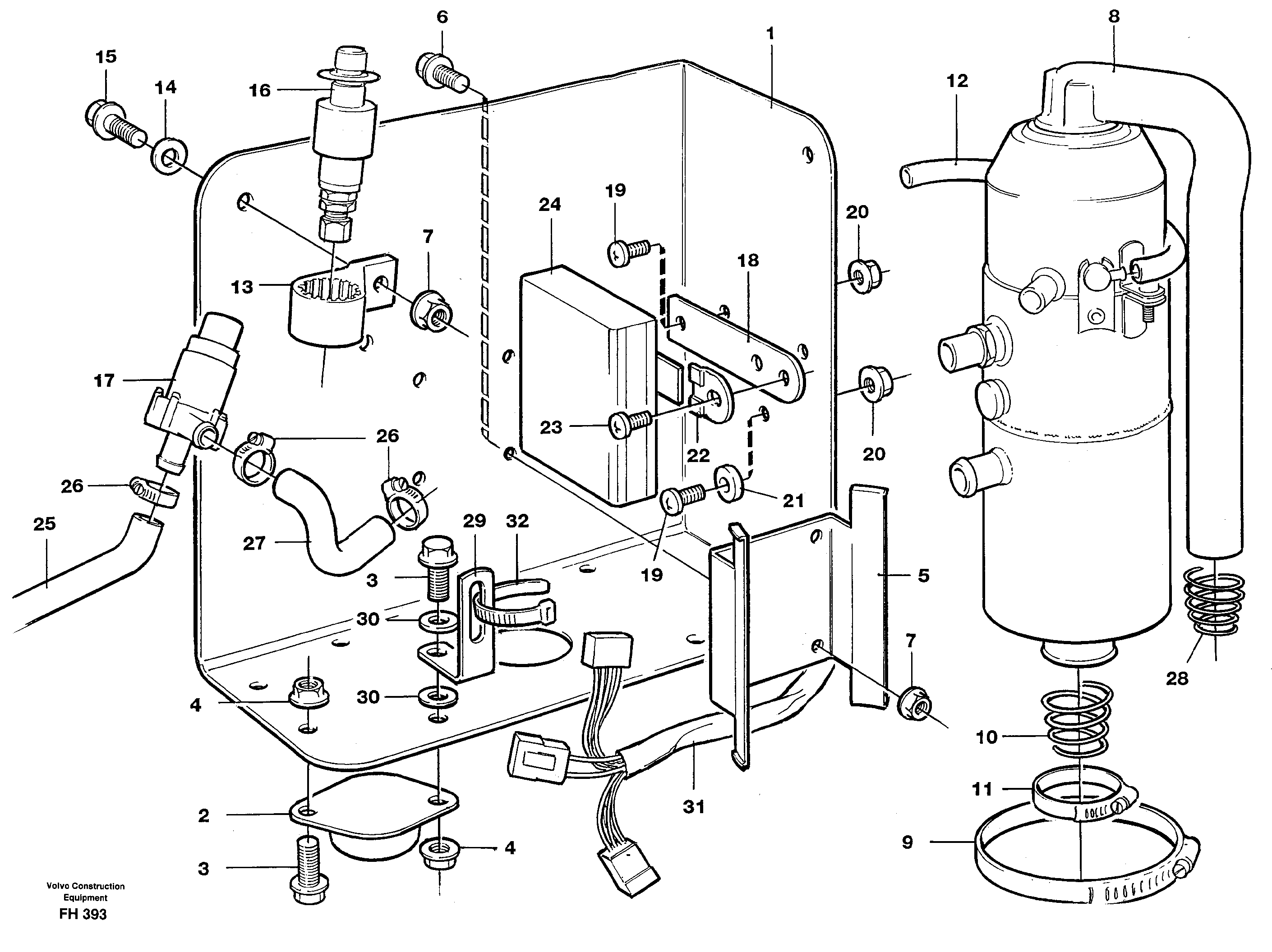 Heater, diesel  14264207 — volvo parts diagram