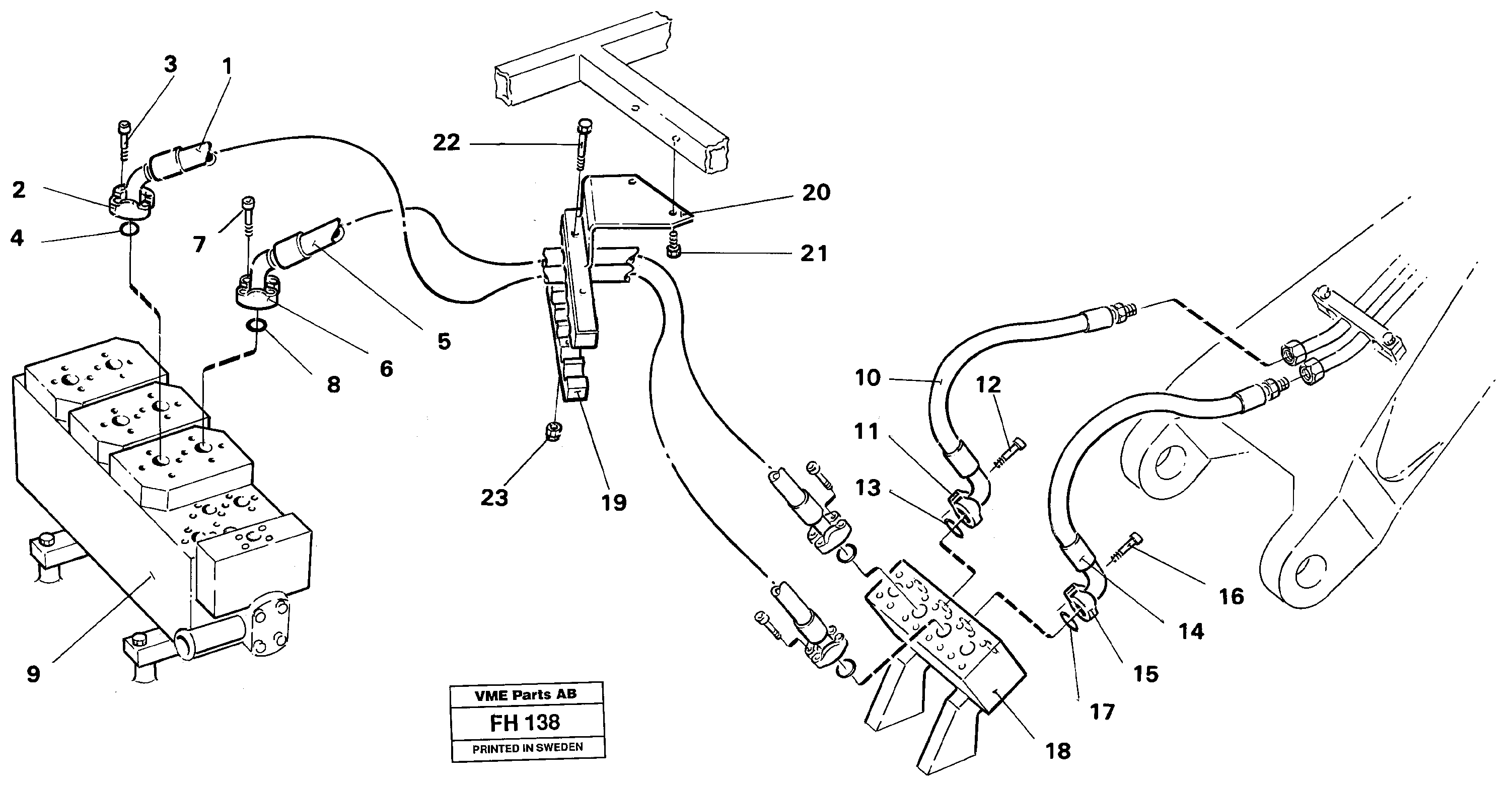 Hydraulic system Dipper arm — volvo parts diagram