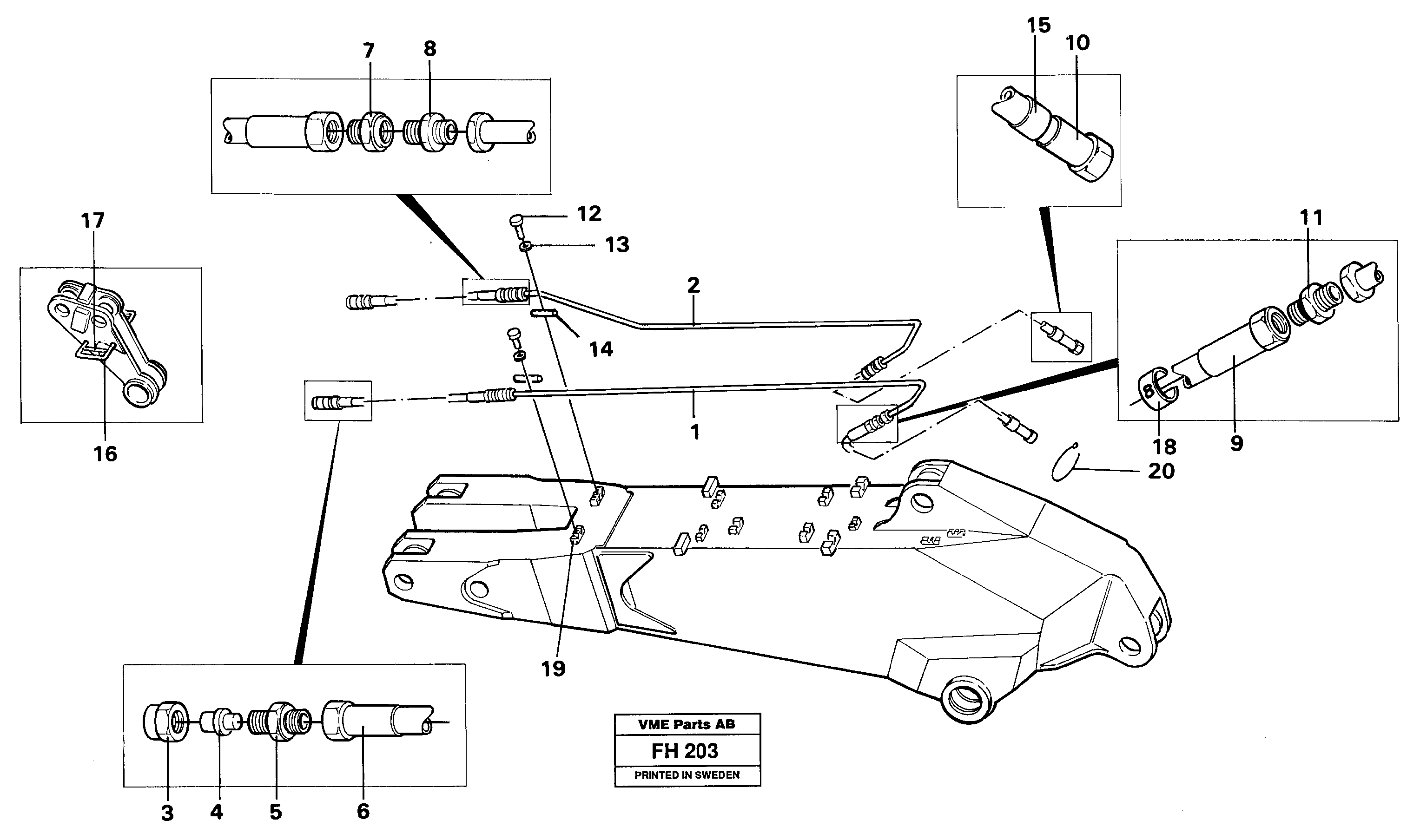 Hydraulic quickfit, equipment dipper arm  14243702  14243703 — volvo parts diagram