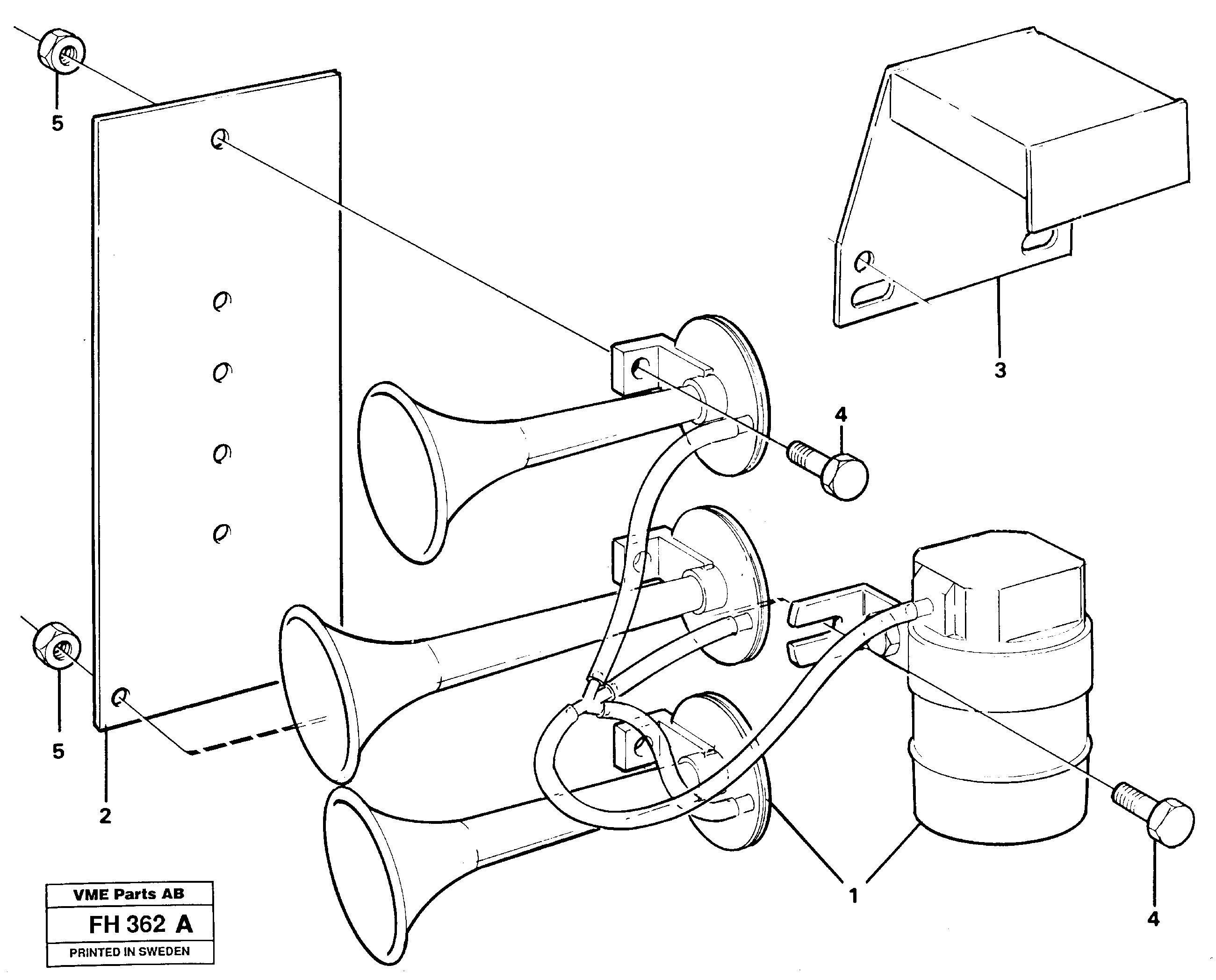 Compressor horn — volvo parts diagram
