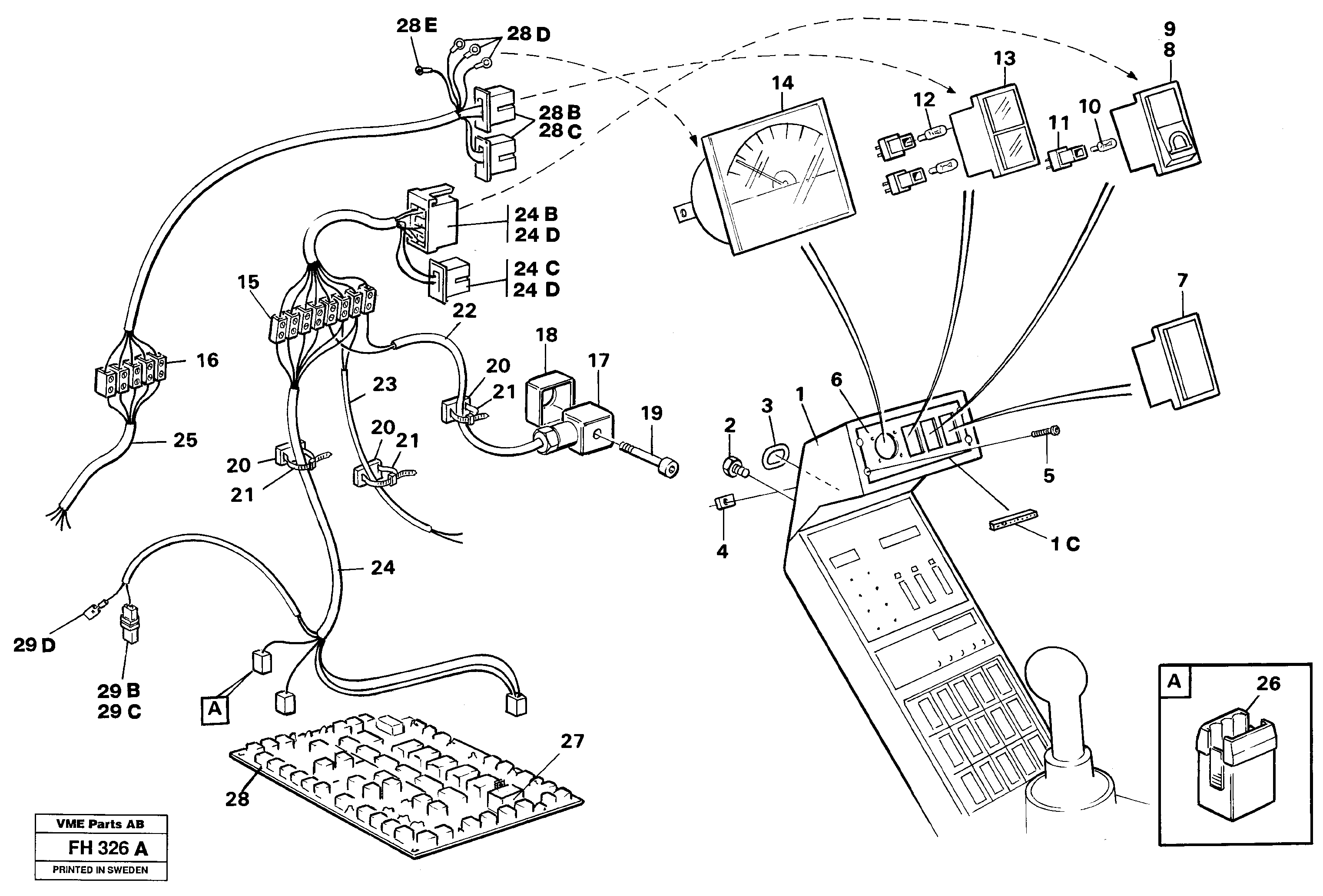 Magnet equipment Ohio, instrument box, cab  14263259 — volvo parts diagram
