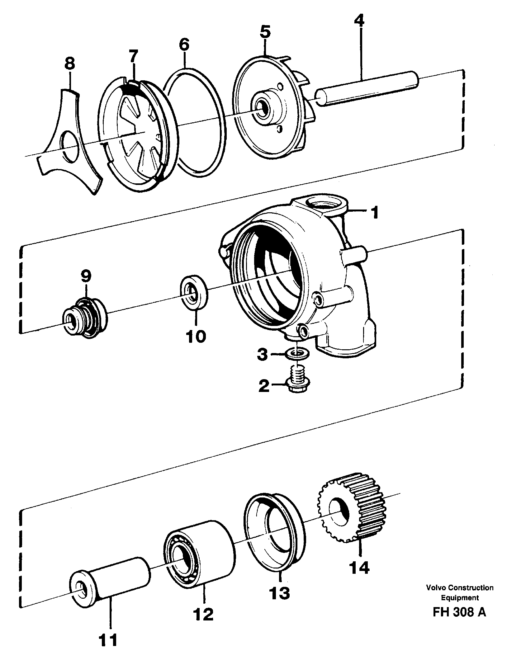 Water pump — volvo parts diagram