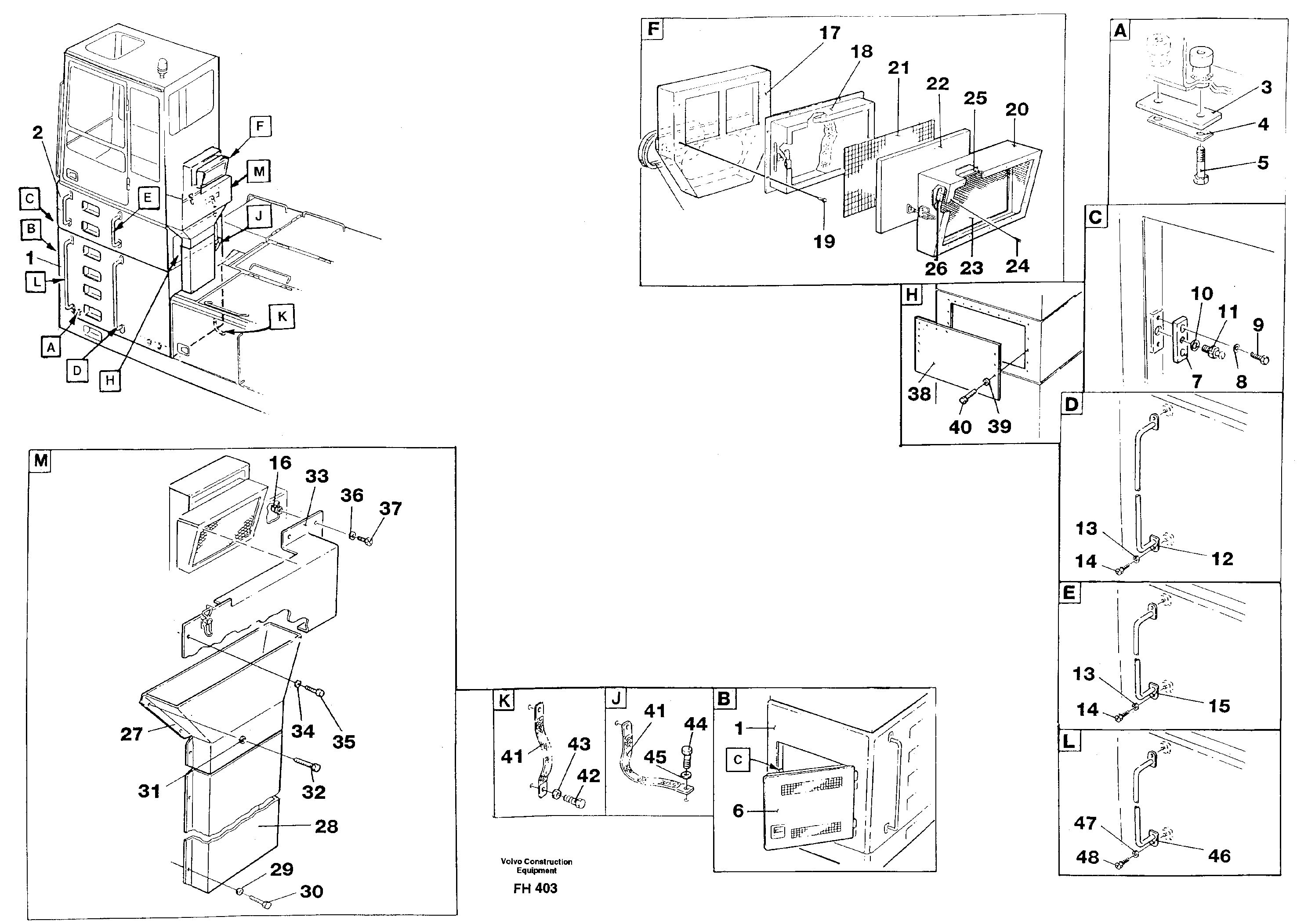 Cab elevation, 1820mm  SER NO 4779- — volvo parts diagram