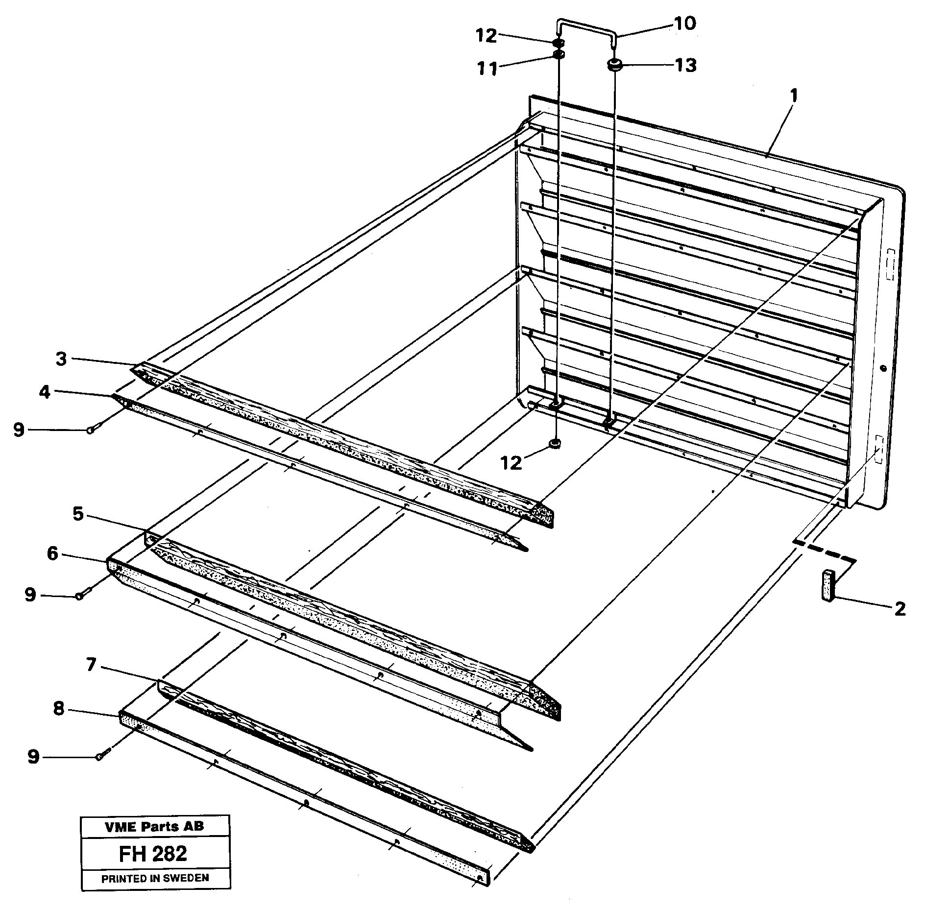 Door, left rear — volvo parts diagram