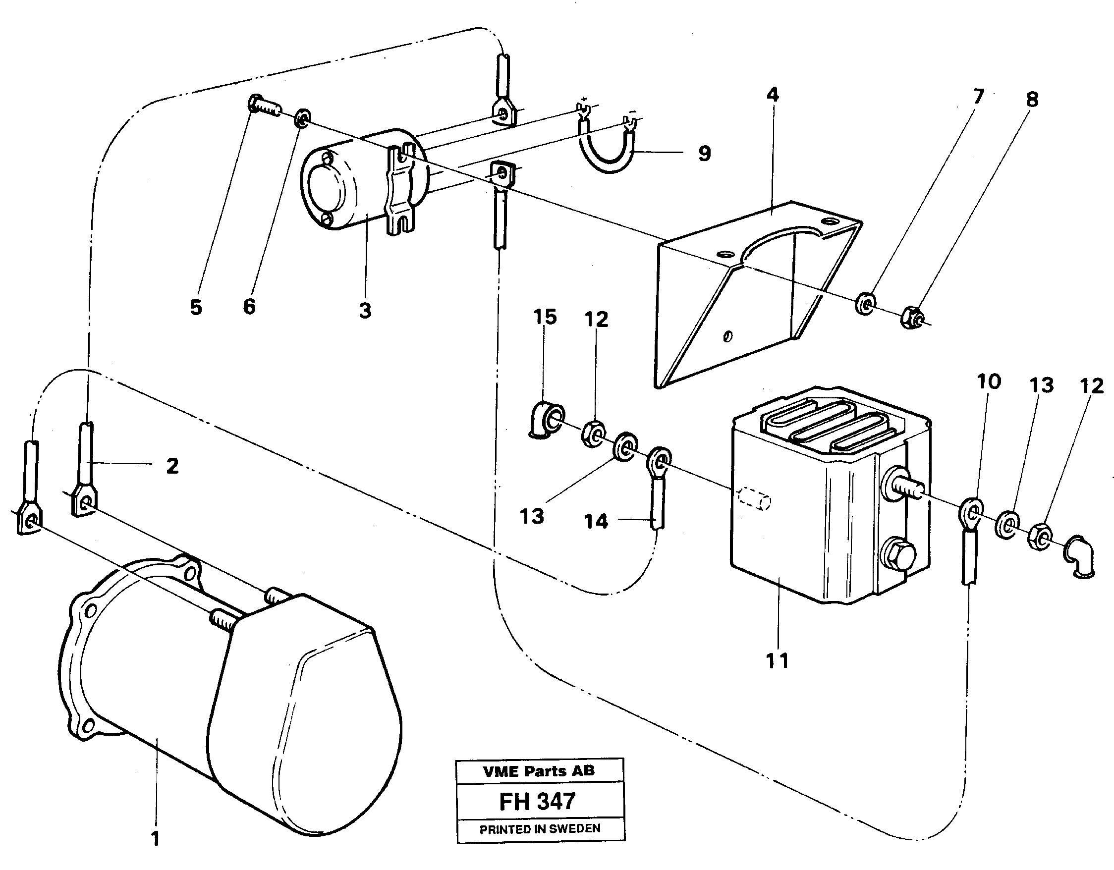 Starter element relay — volvo parts diagram
