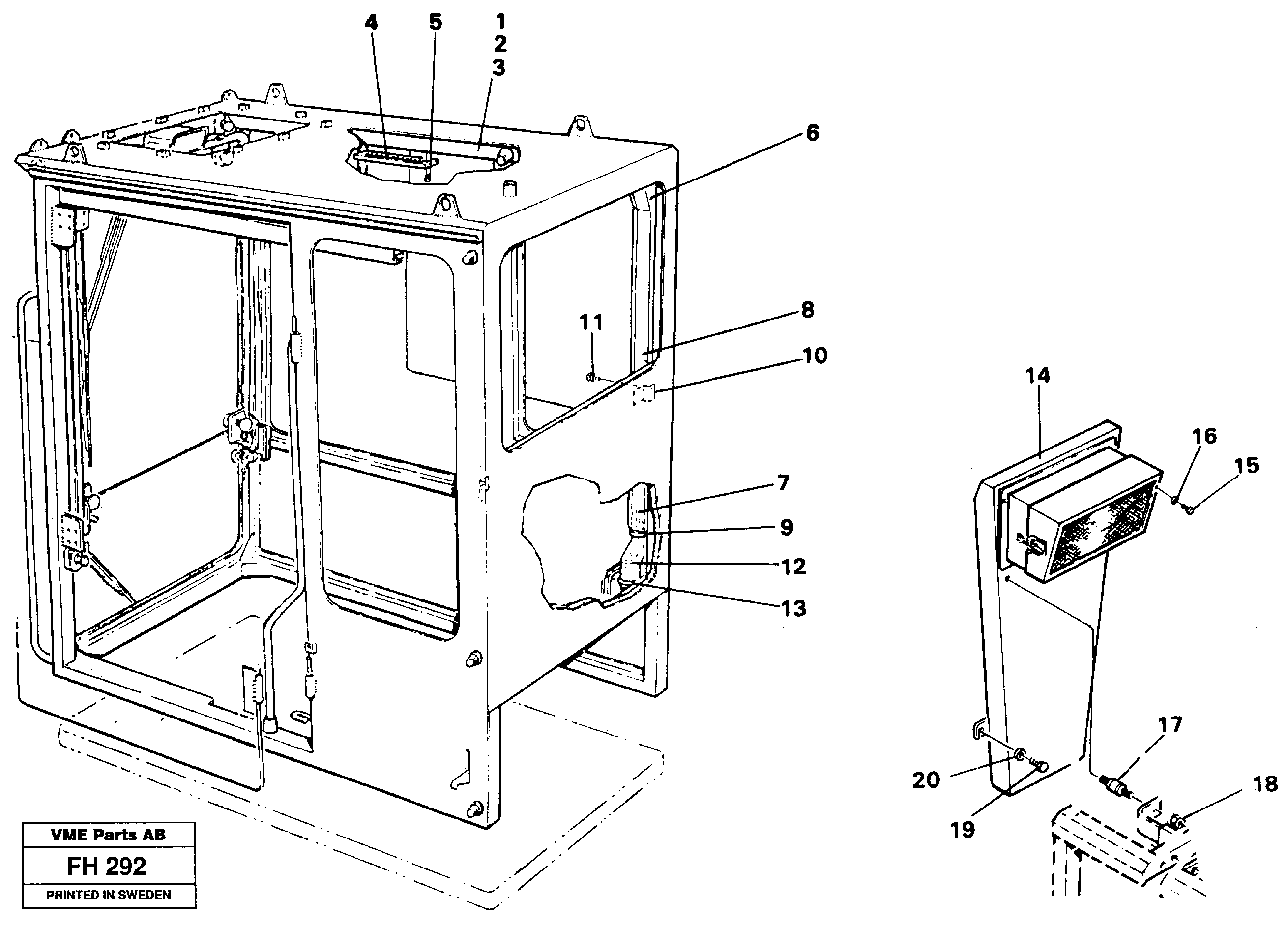 Air duct in drivers cab — volvo parts diagram