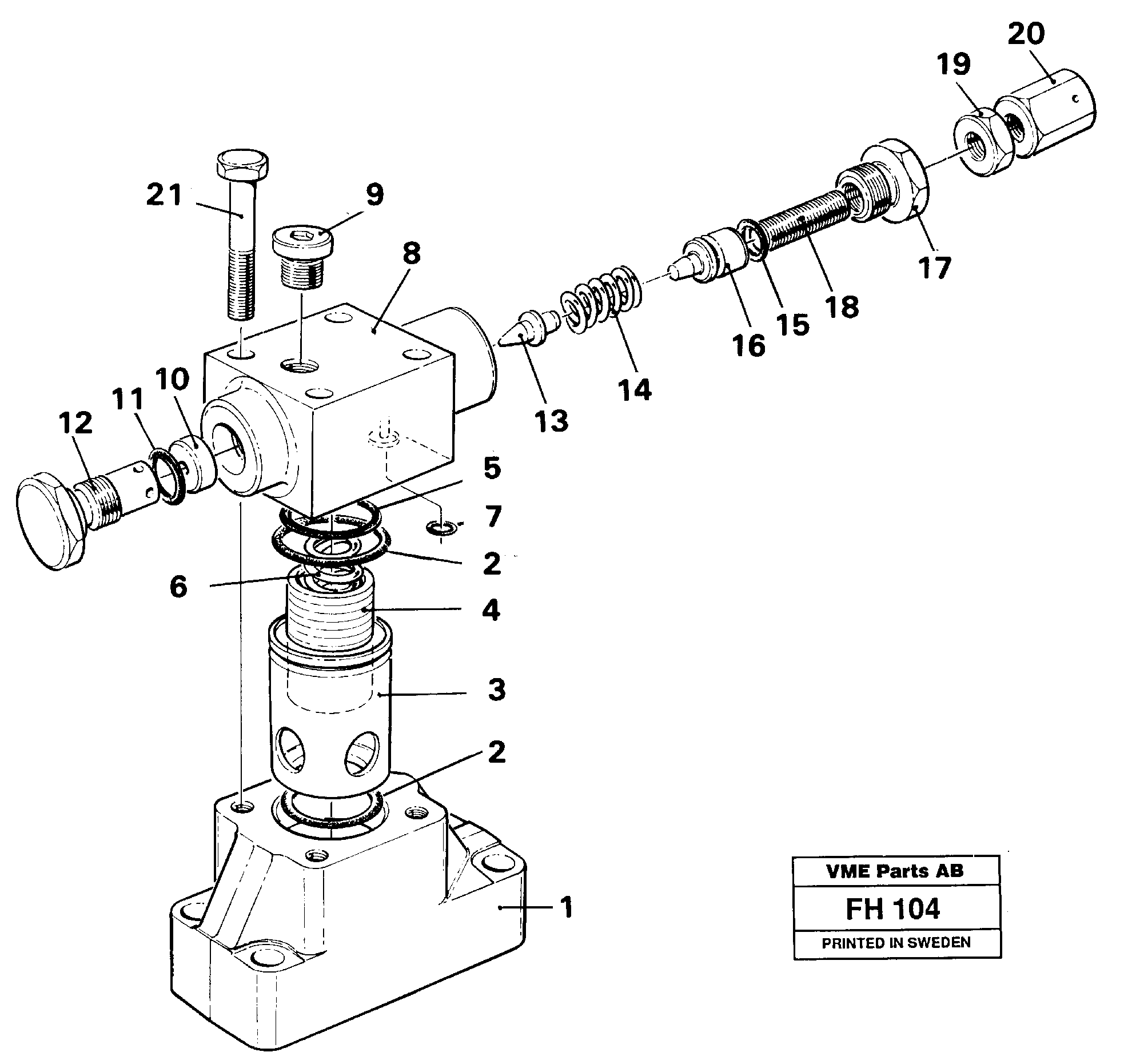Pressure limiting valve  SER NO - 5060 — volvo parts diagram