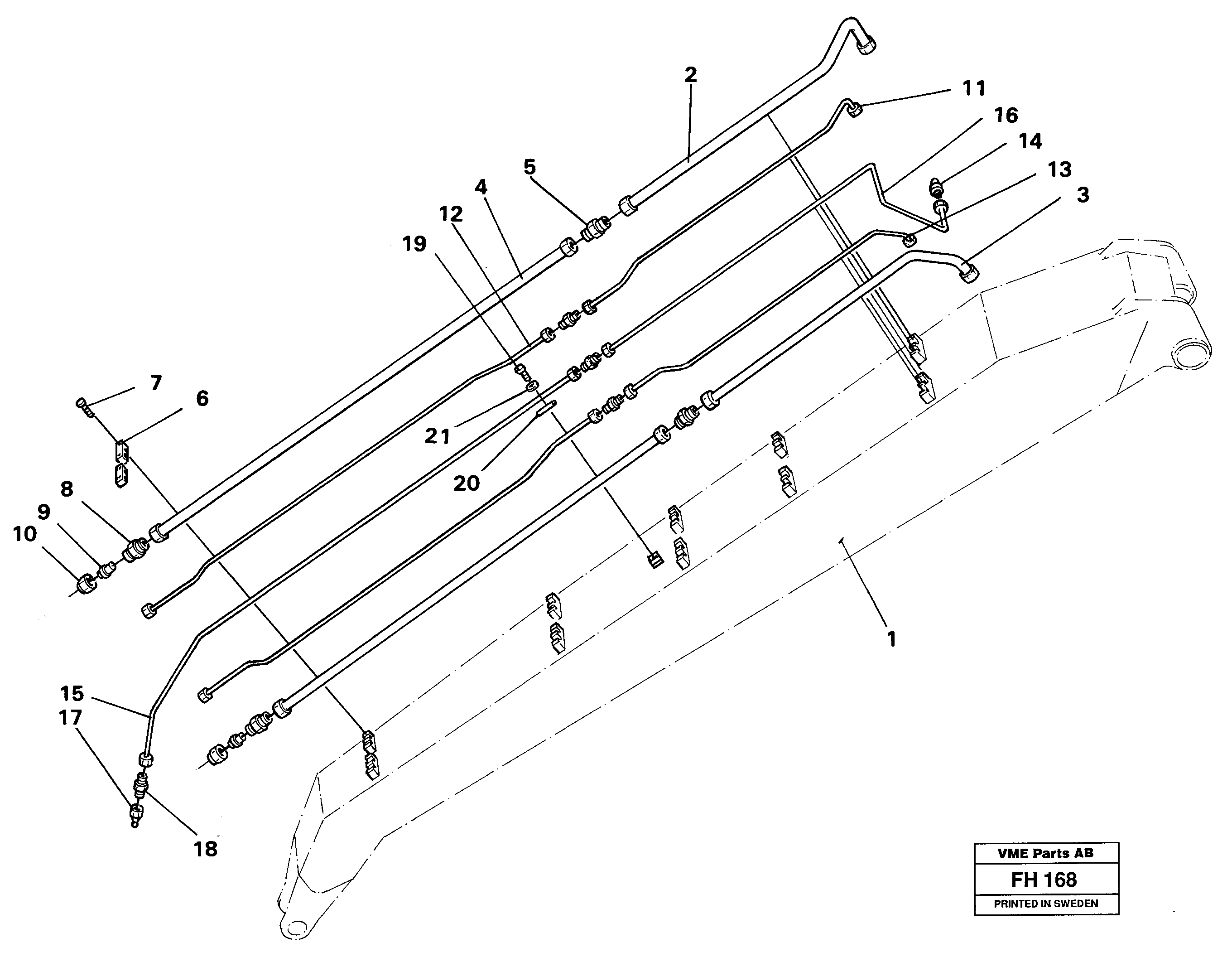 Dipper arm hydraulic, handling dipper 5.50m  14258231 — volvo parts diagram
