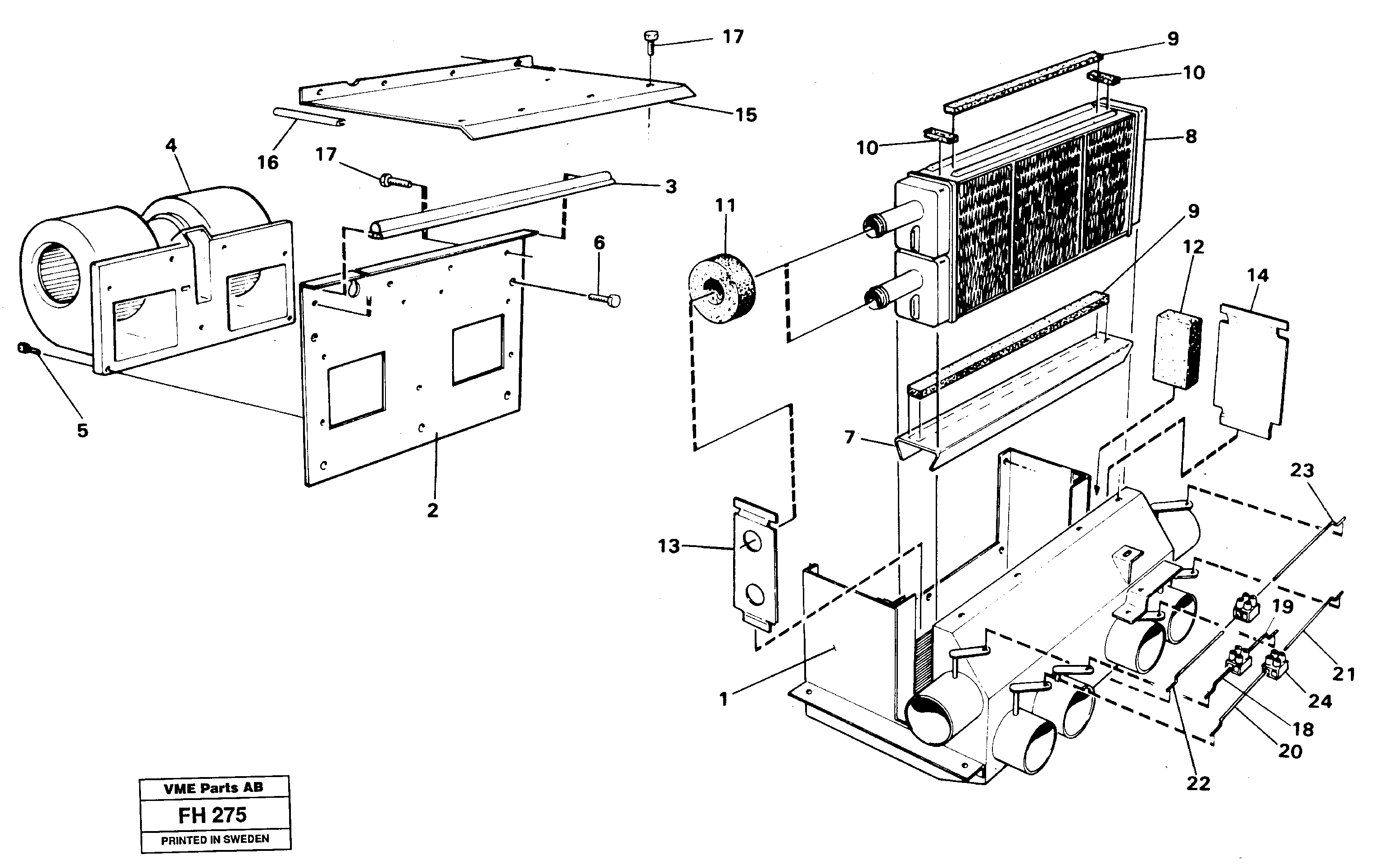 Cab heater — volvo parts diagram