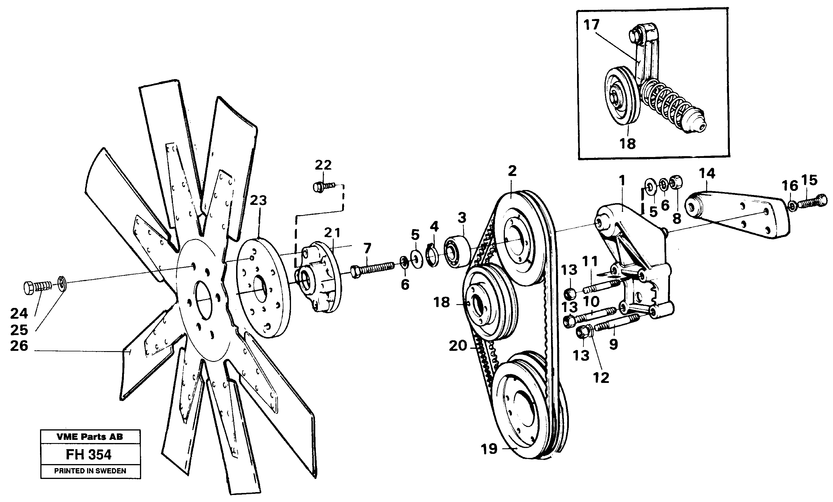 Fan and installation components — volvo parts diagram