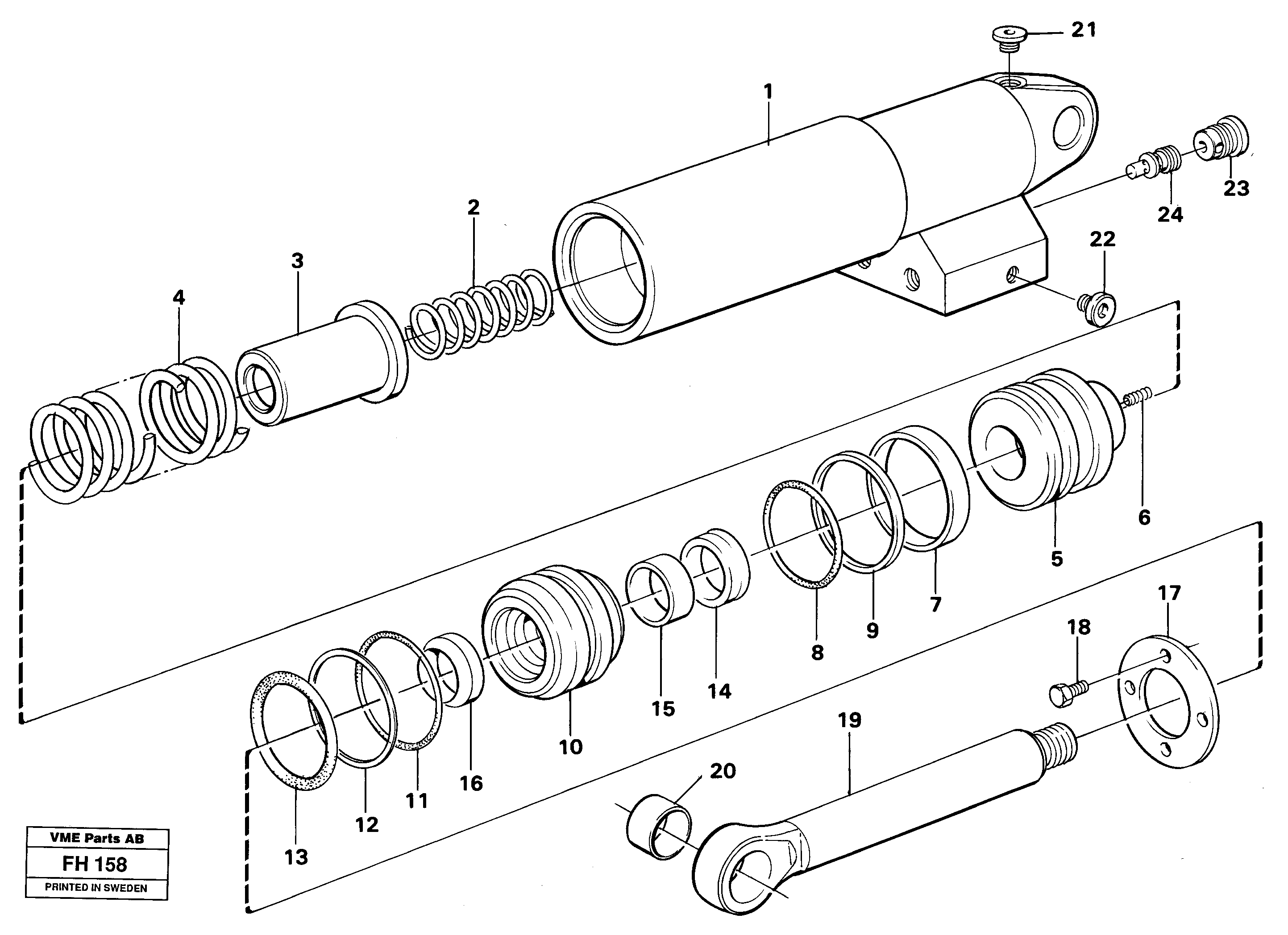Hydraulic cylinder — volvo parts diagram