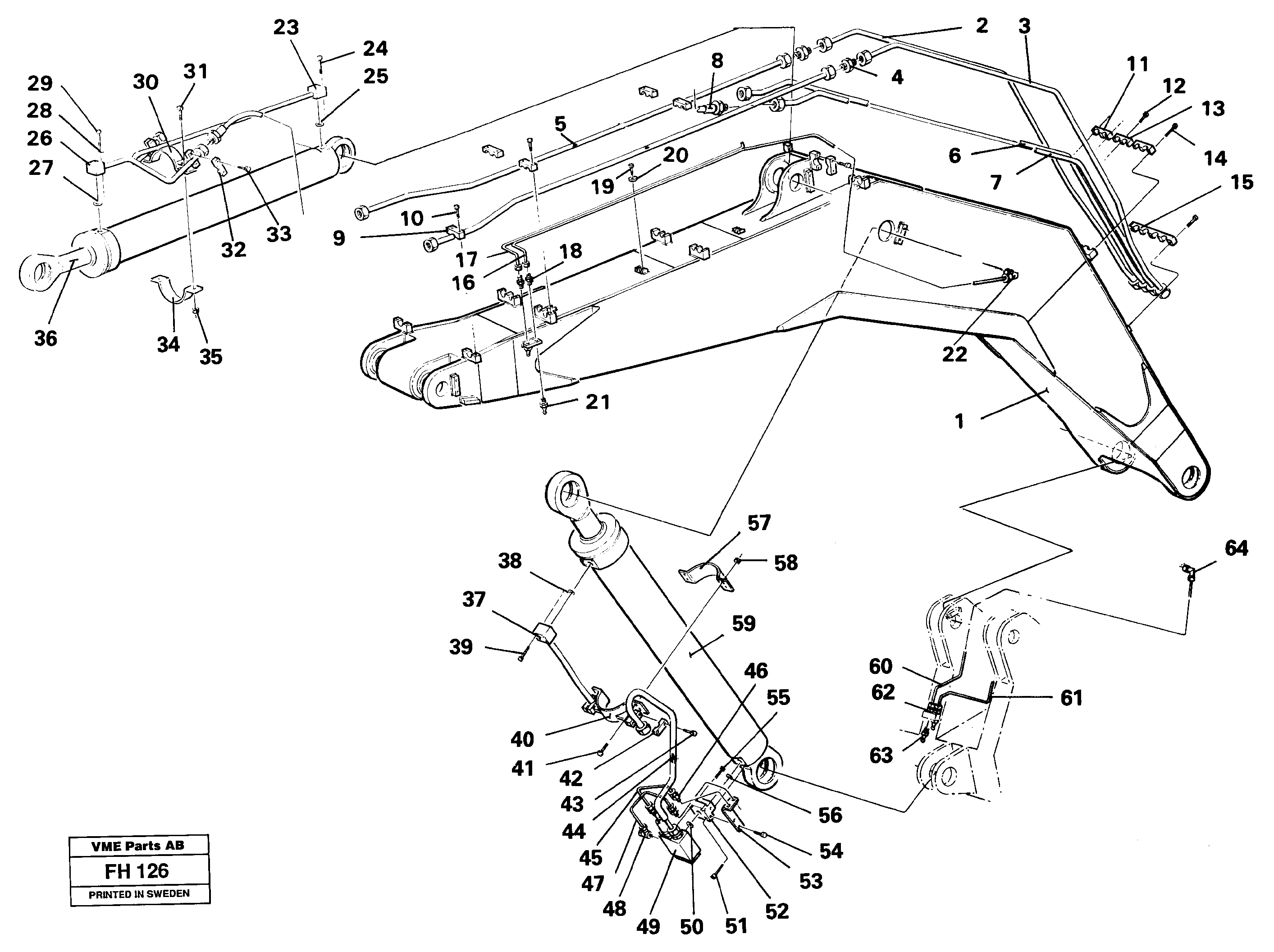 Boom hydraulic — volvo parts diagram