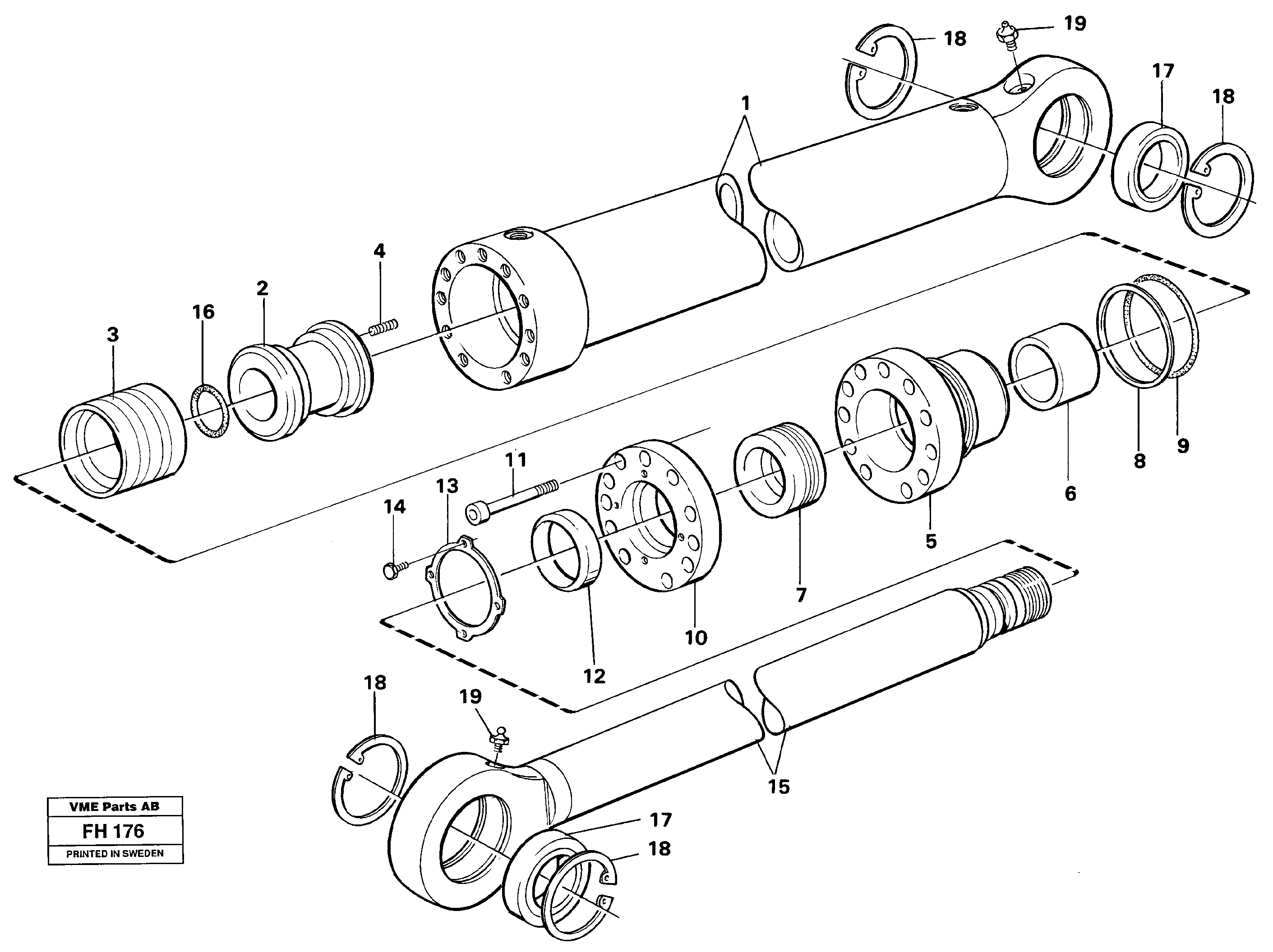 Hydraulic cylinder — volvo parts diagram