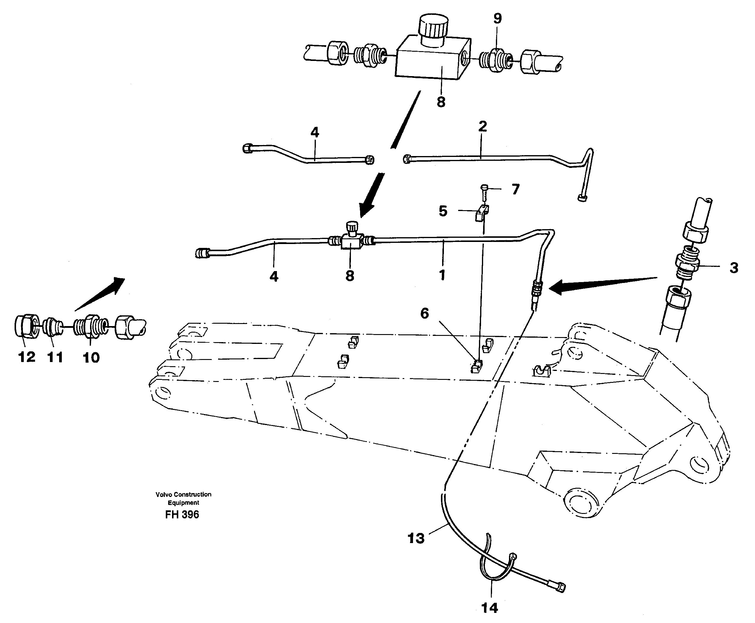 Slope Bucket, Equipm. Dipper arm  14263702 14263527 — volvo parts diagram