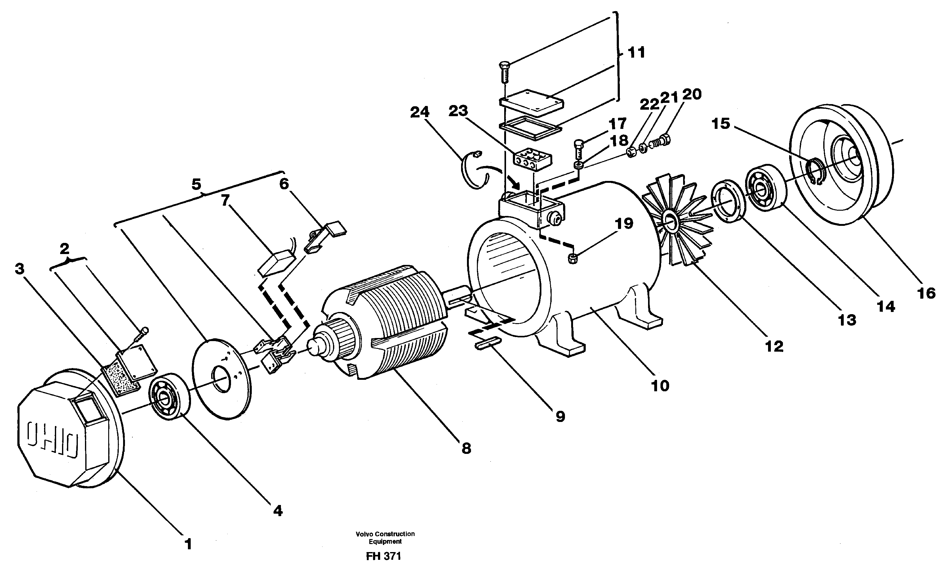 Magnet equipment Ohio, alternator 20 kw  14263259 — volvo parts diagram
