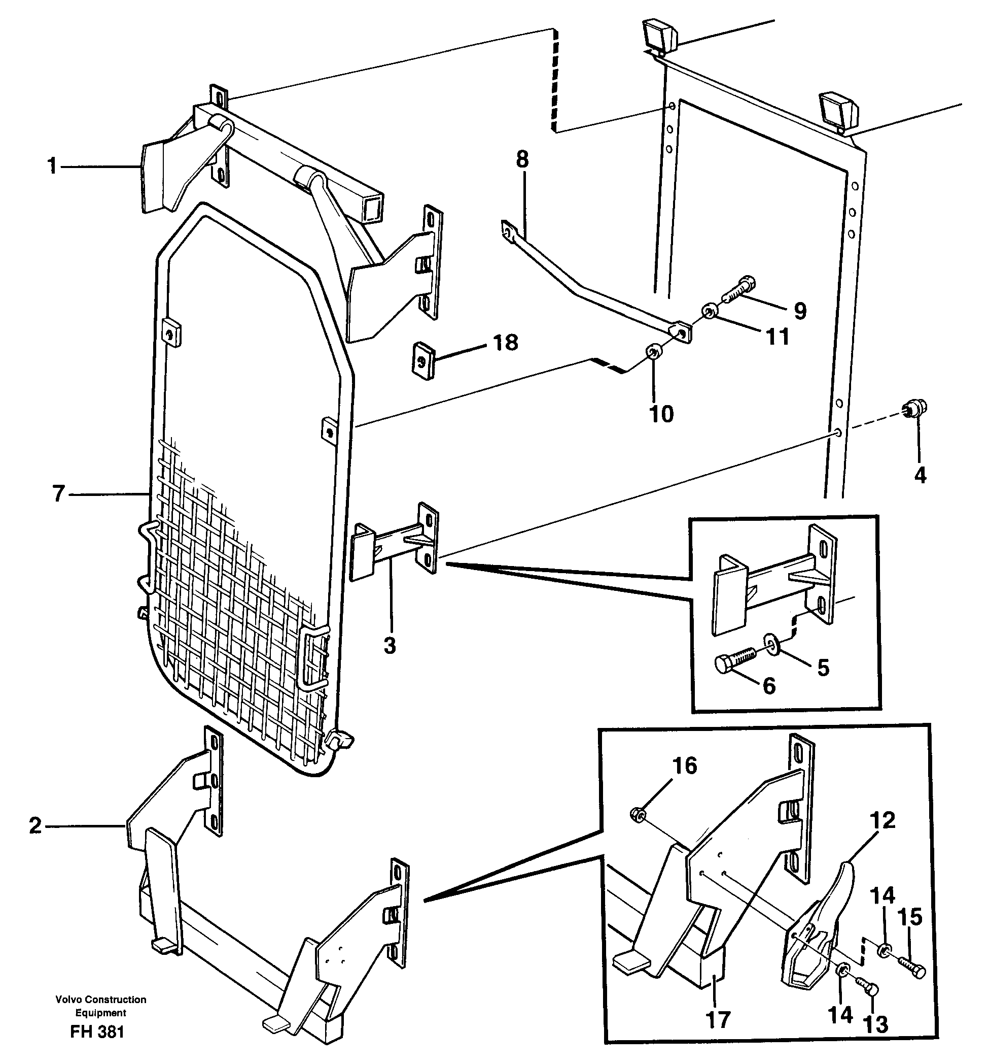 Windscreen protection  11702494 14262775 — volvo parts diagram