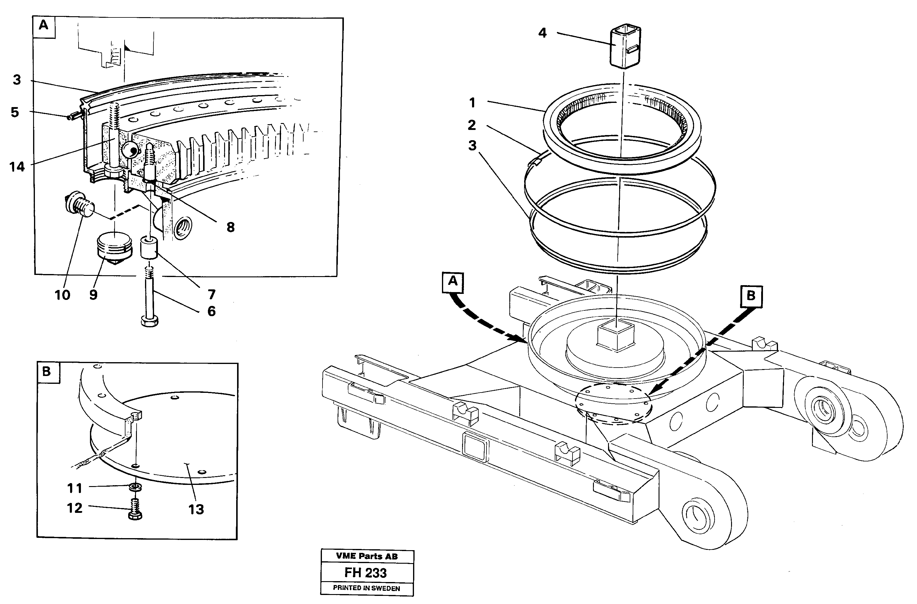 Slewing ring attachment — volvo parts diagram