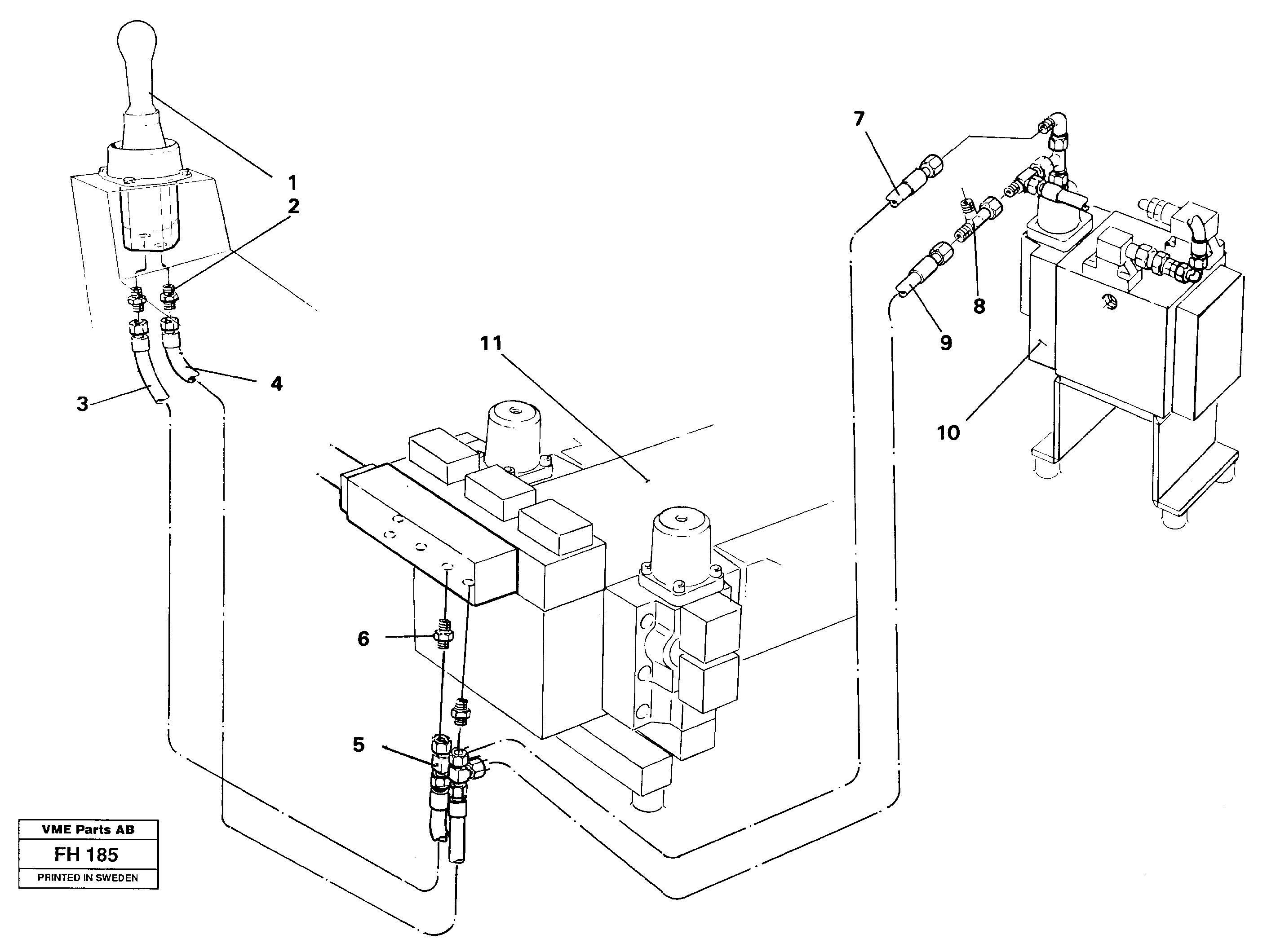 Servo hydraulics, slewing — volvo parts diagram