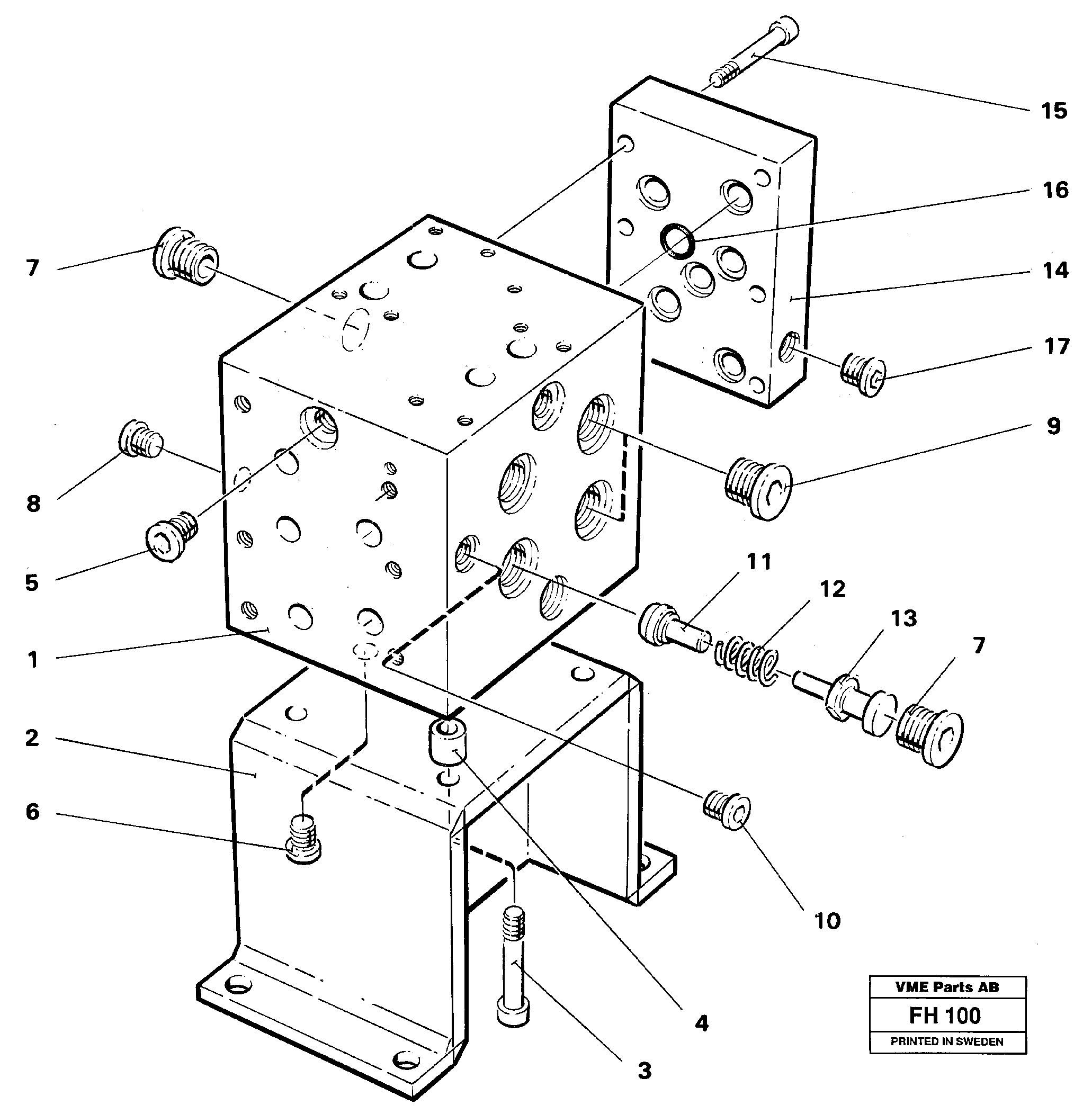 Slew valve assembly block — volvo parts diagram