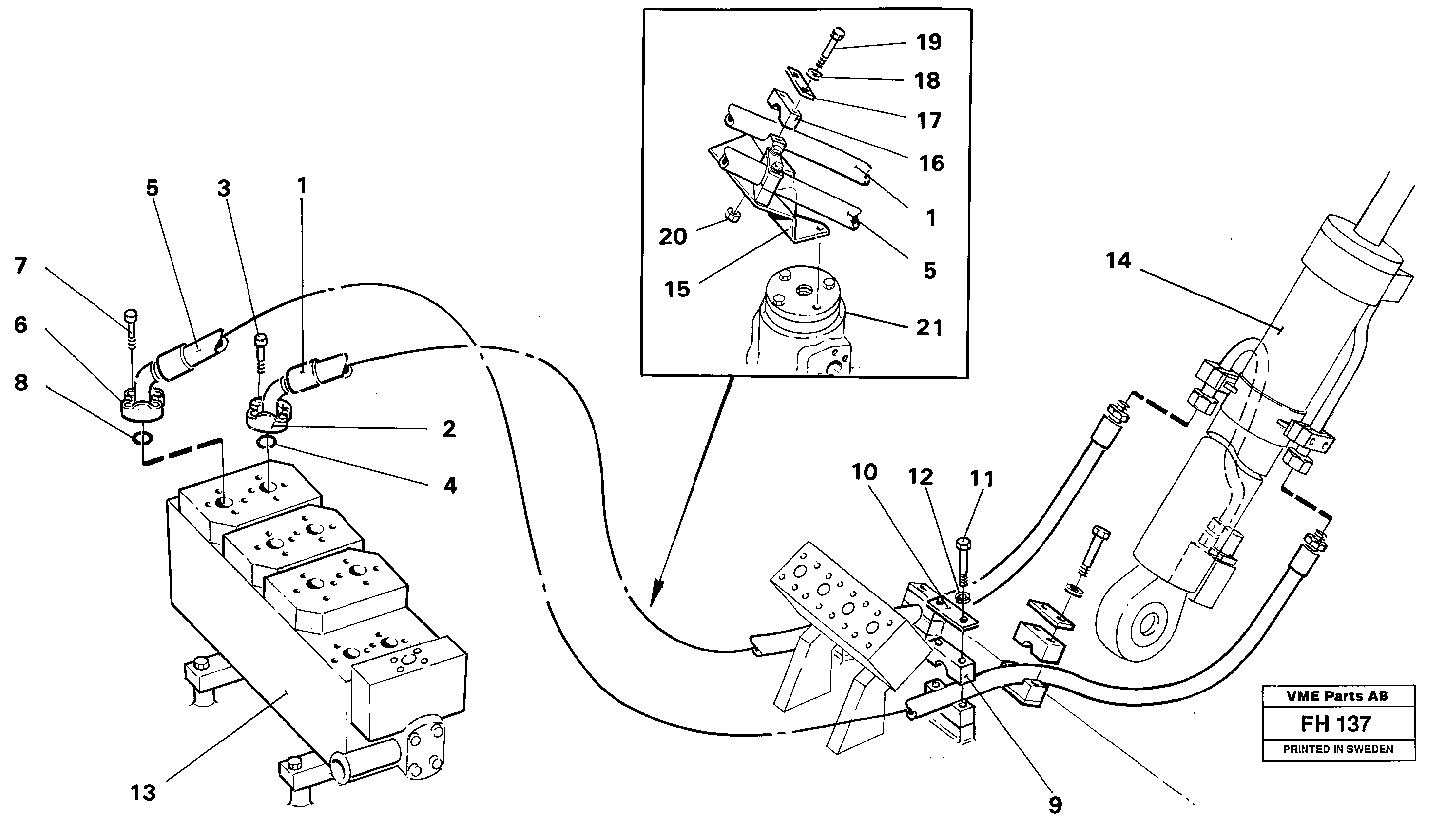 Hydraulic system, Boom — volvo parts diagram