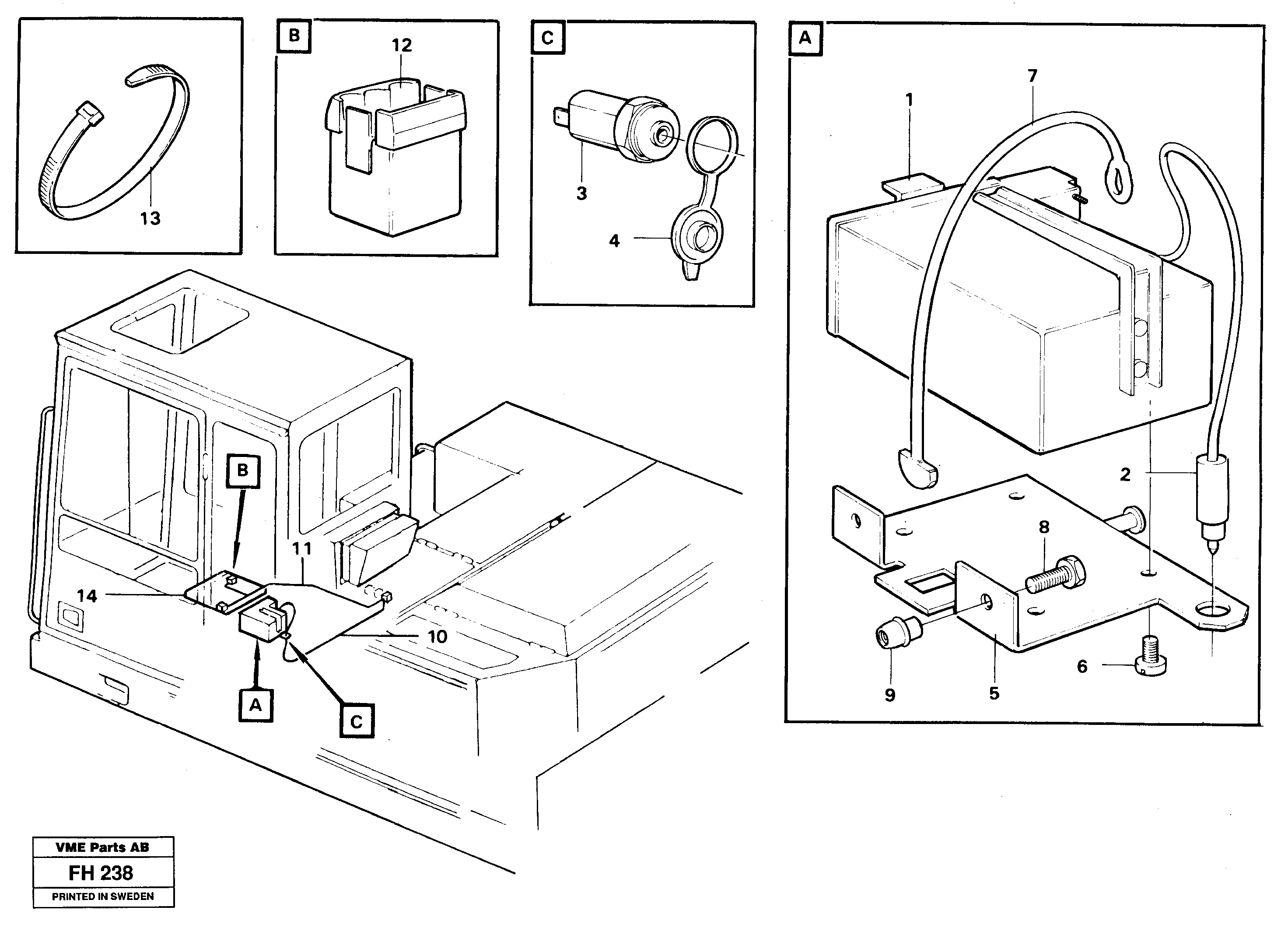 Lunch box heater  14254176 — volvo parts diagram