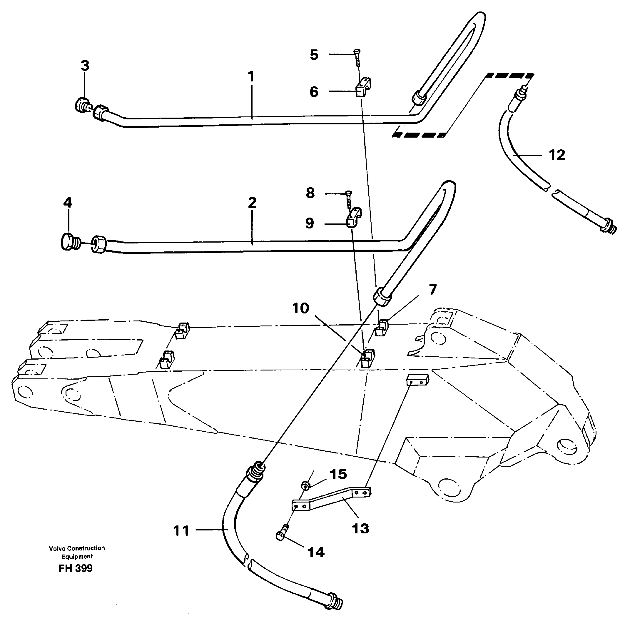 Hydr. Hammer equipment, Dipper  14263554 14263727 — volvo parts diagram