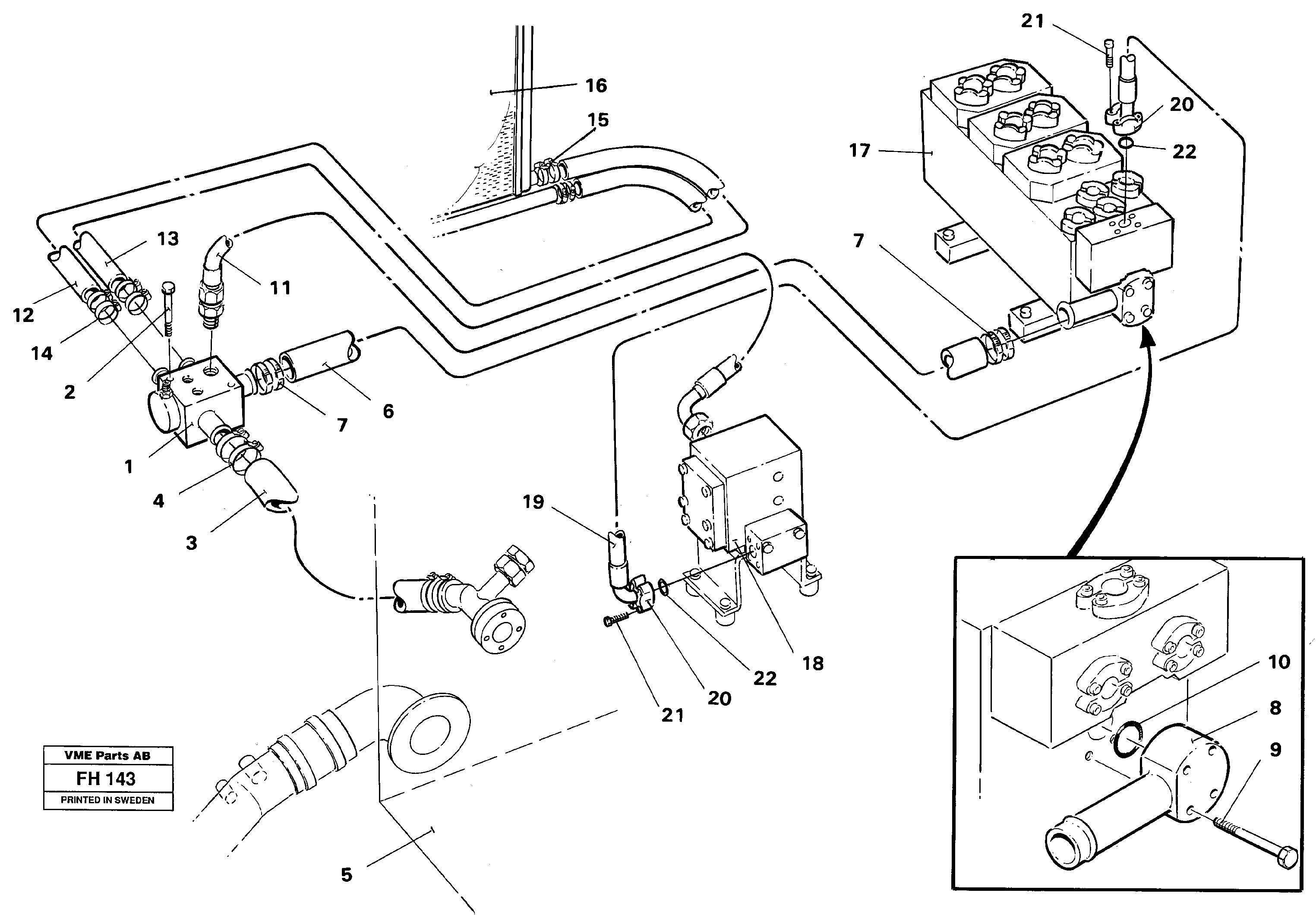 Hydraulic system, return lines — volvo parts diagram