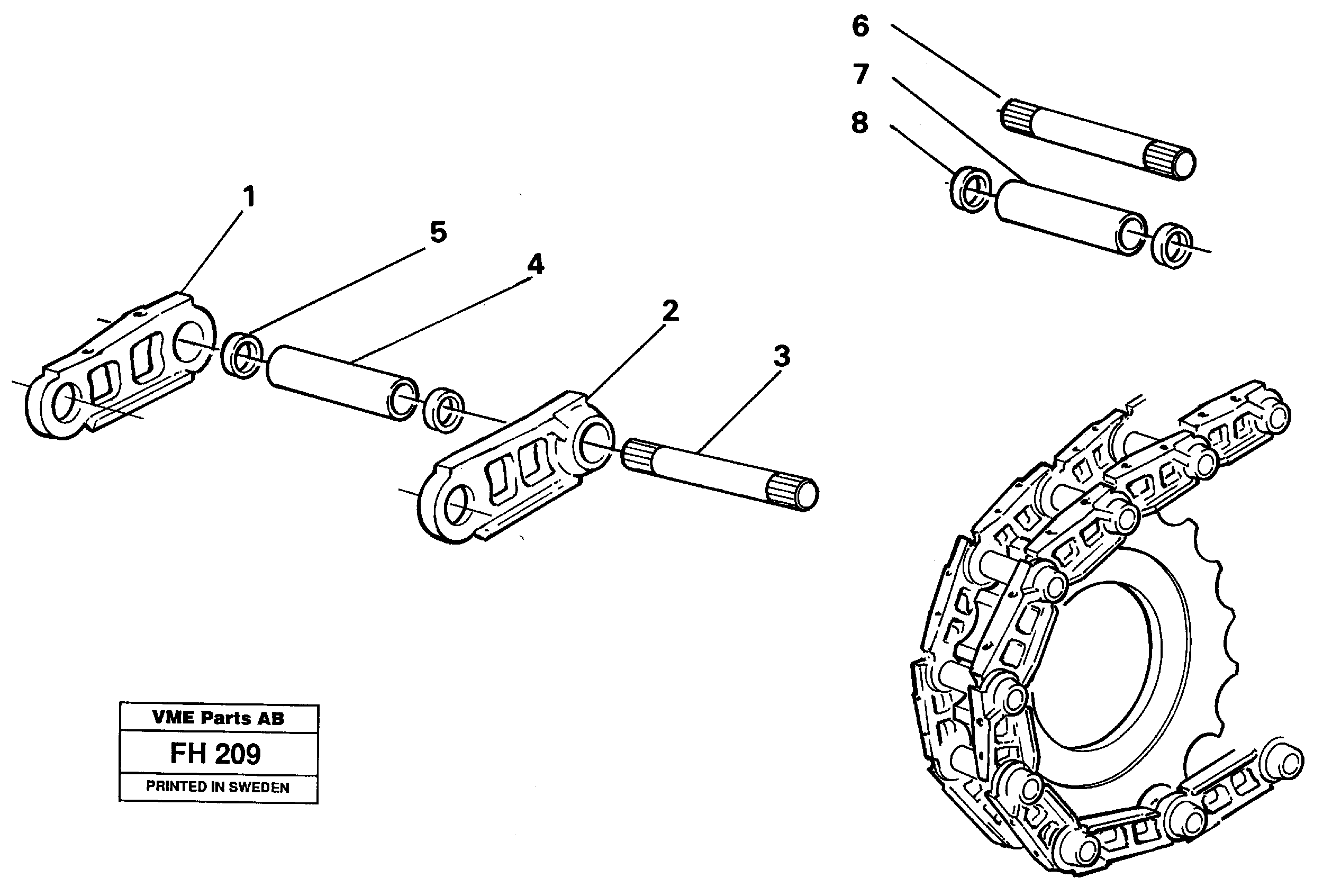 Track chain  SER NO 4371-4900 — volvo parts diagram