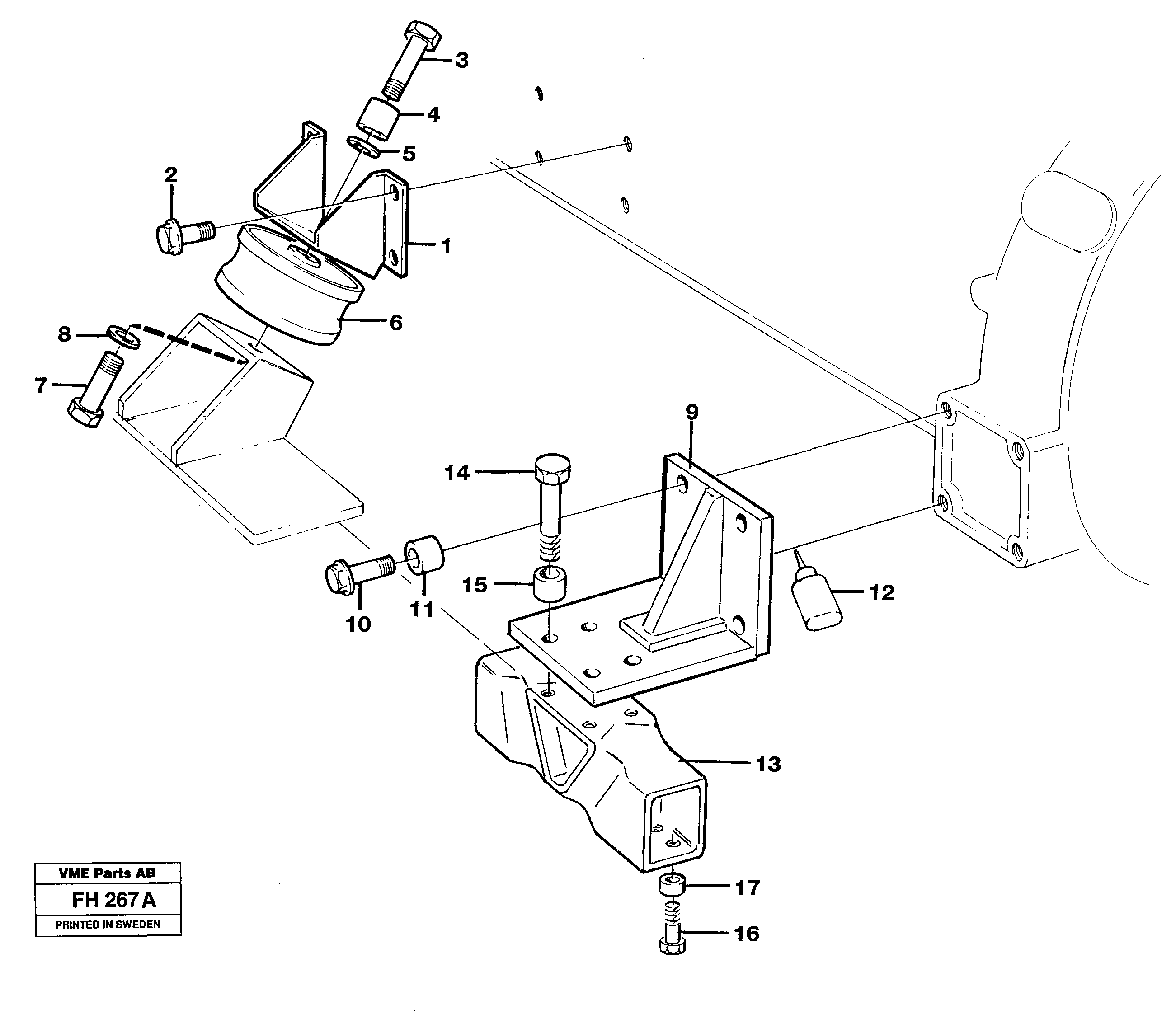 Engine mounting  SER NO -4628 — volvo parts diagram