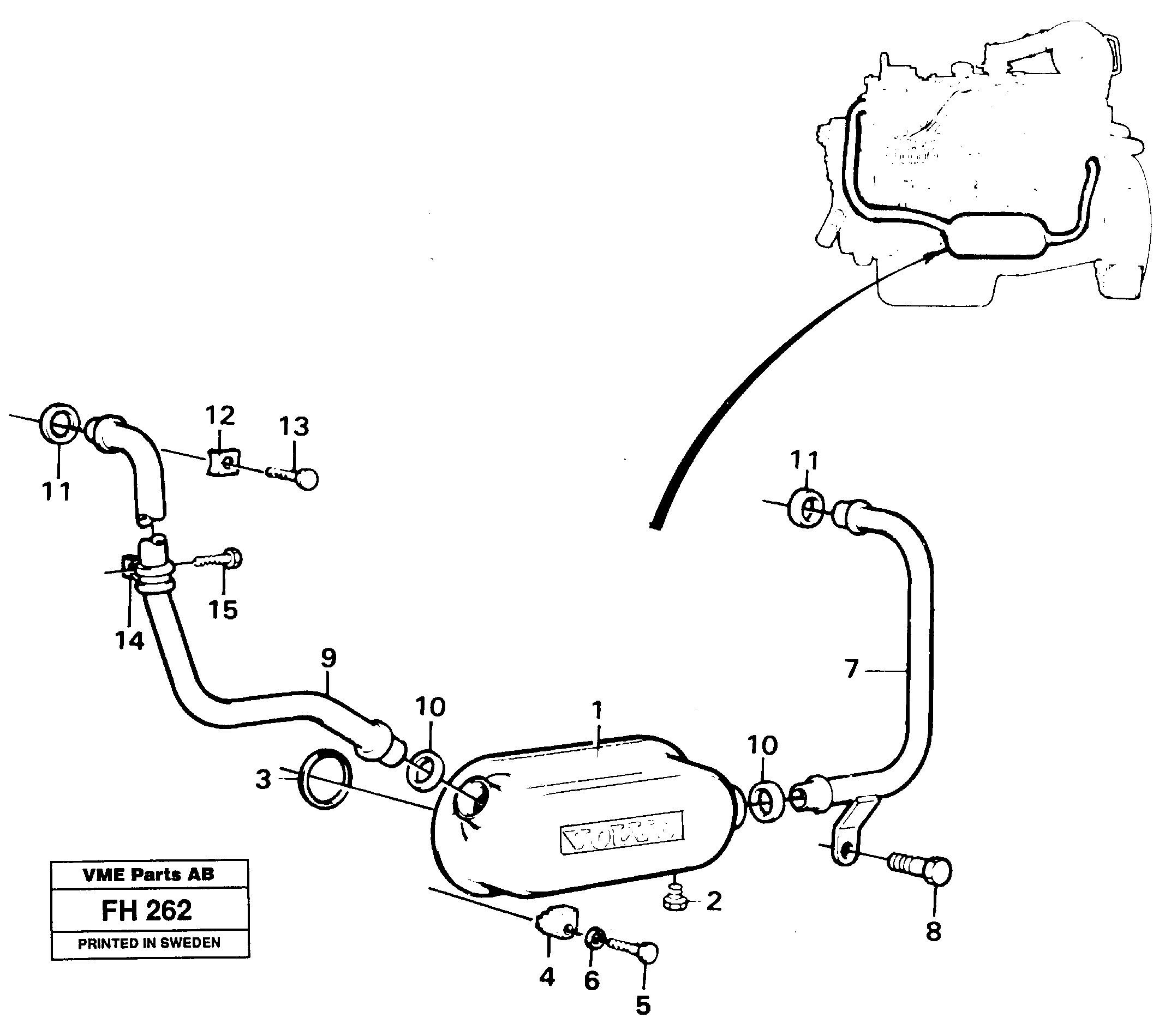 Oil cooler — volvo parts diagram