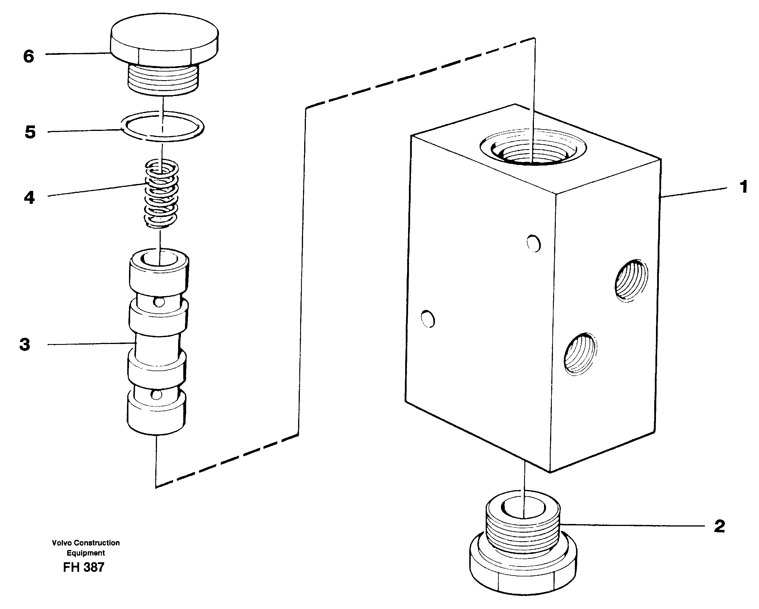 Valve, travel brake  SER NO 4901- — volvo parts diagram