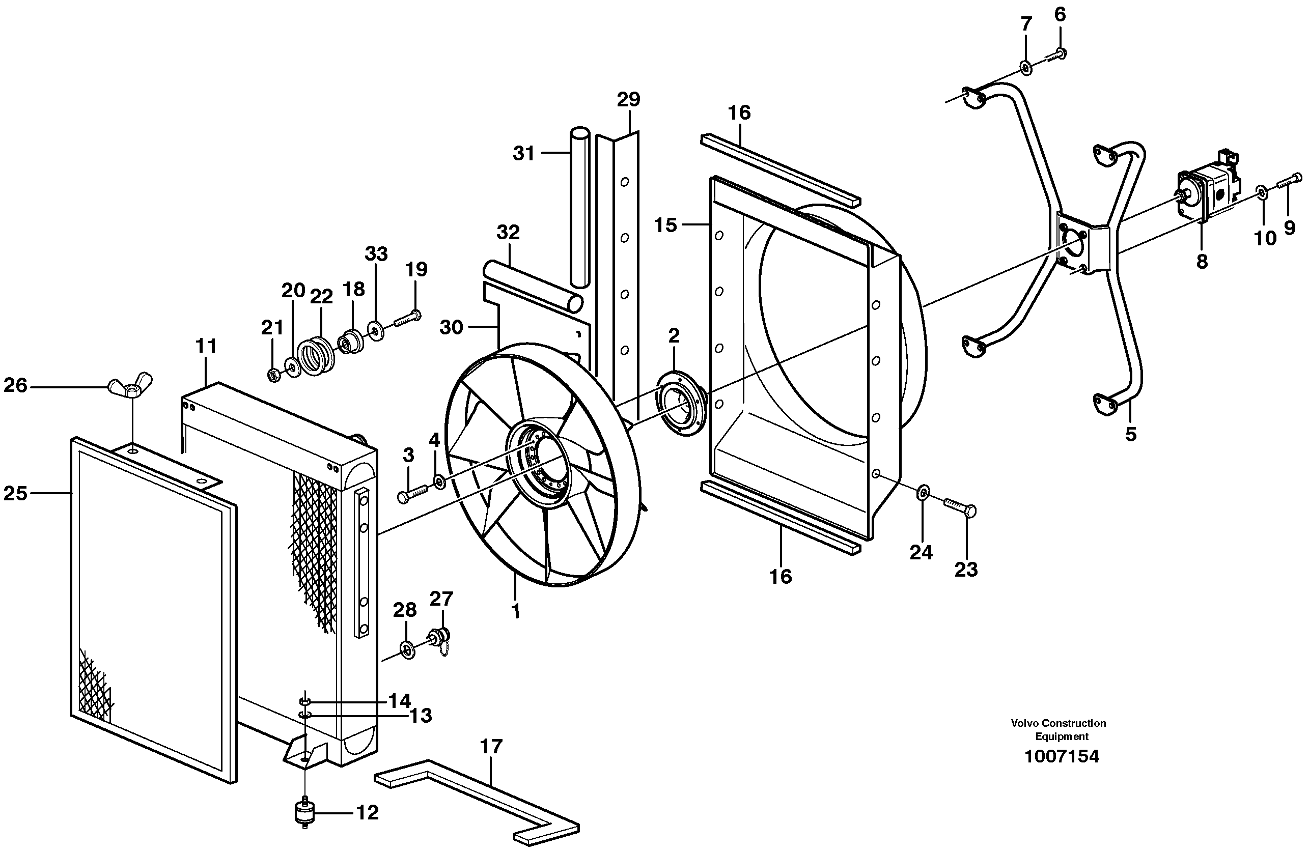 Hydraulic oil cooler — volvo parts diagram