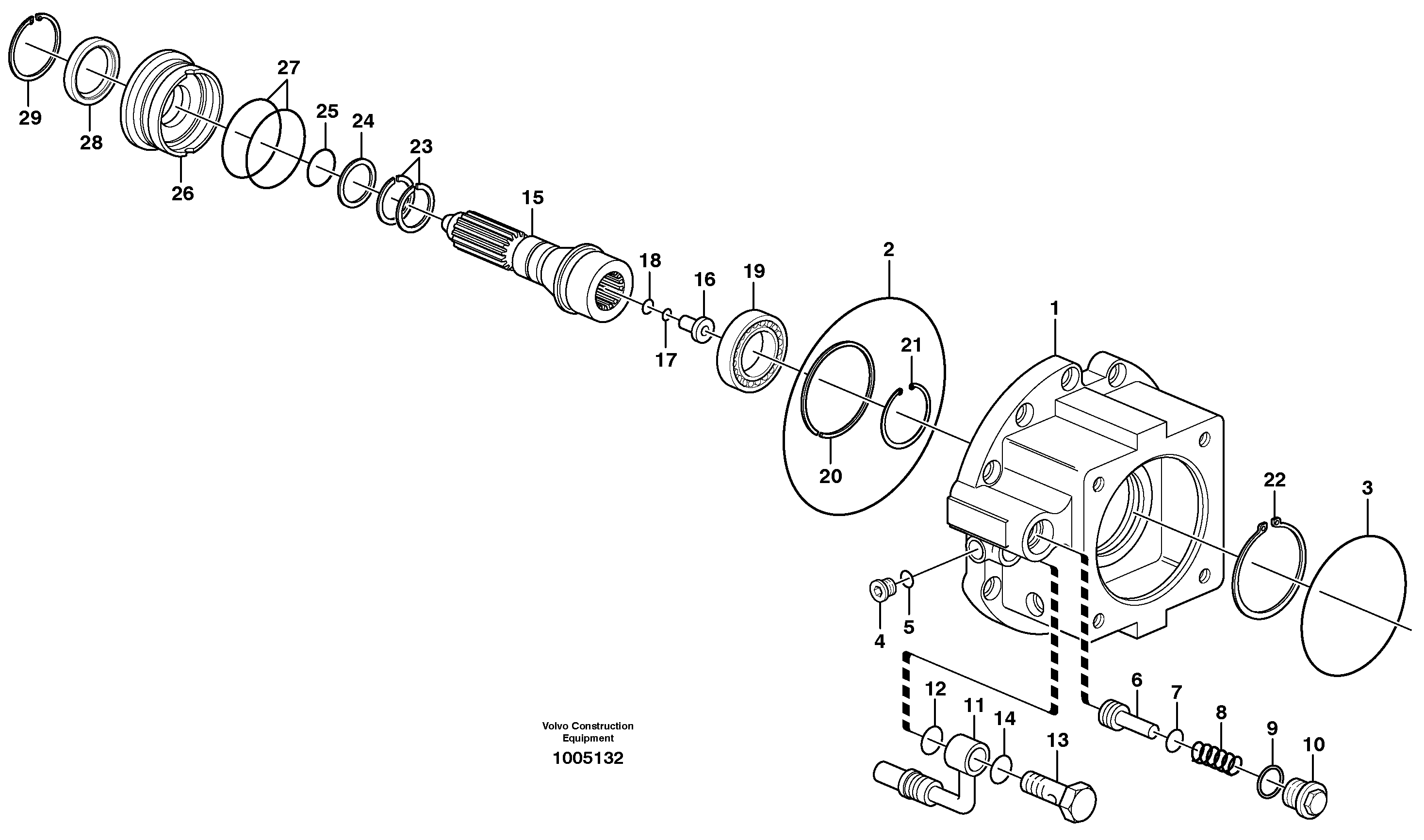 Rear axle, Pump housing — volvo parts diagram