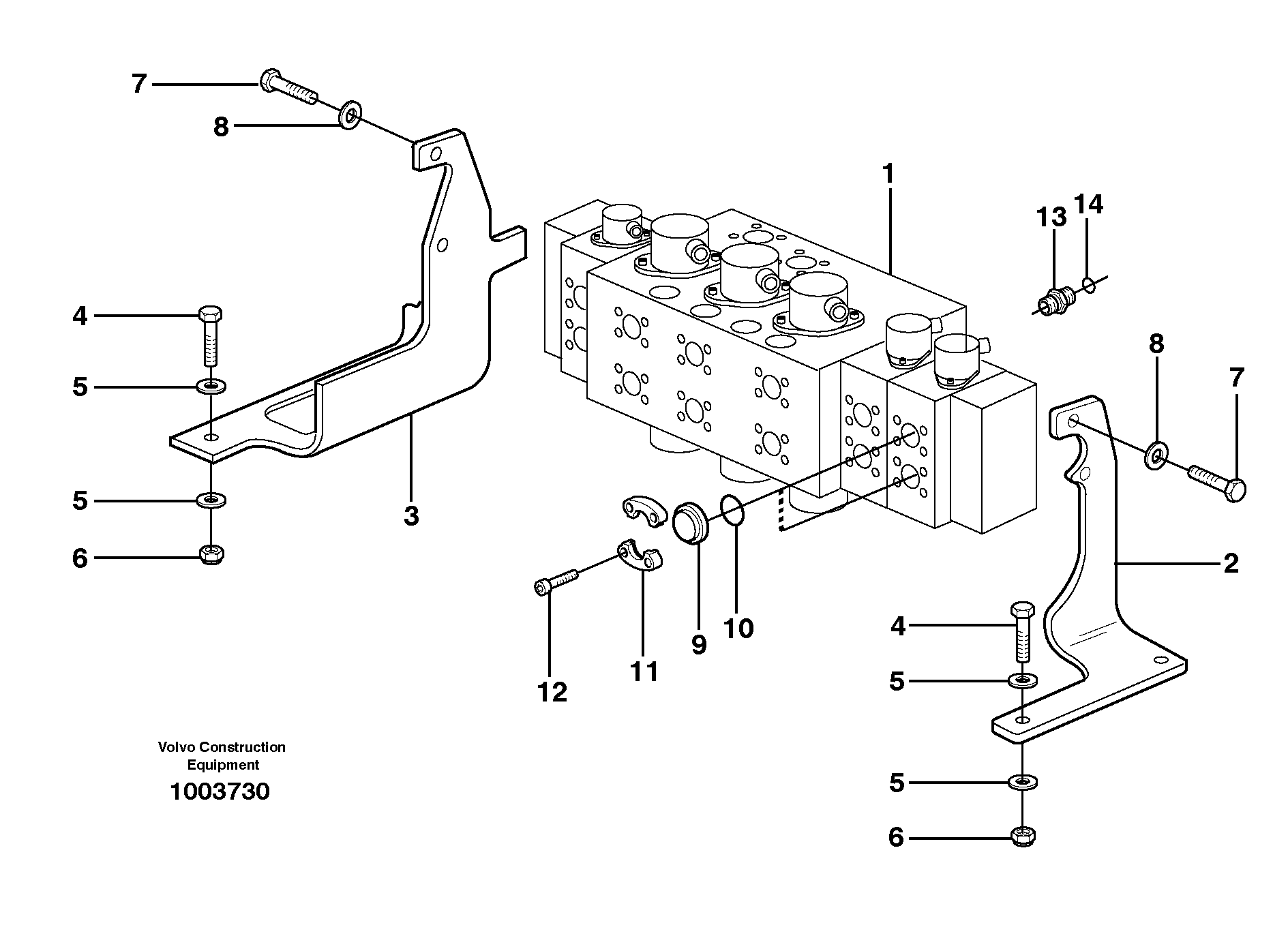 Main valve assembly with fitting parts — volvo parts diagram