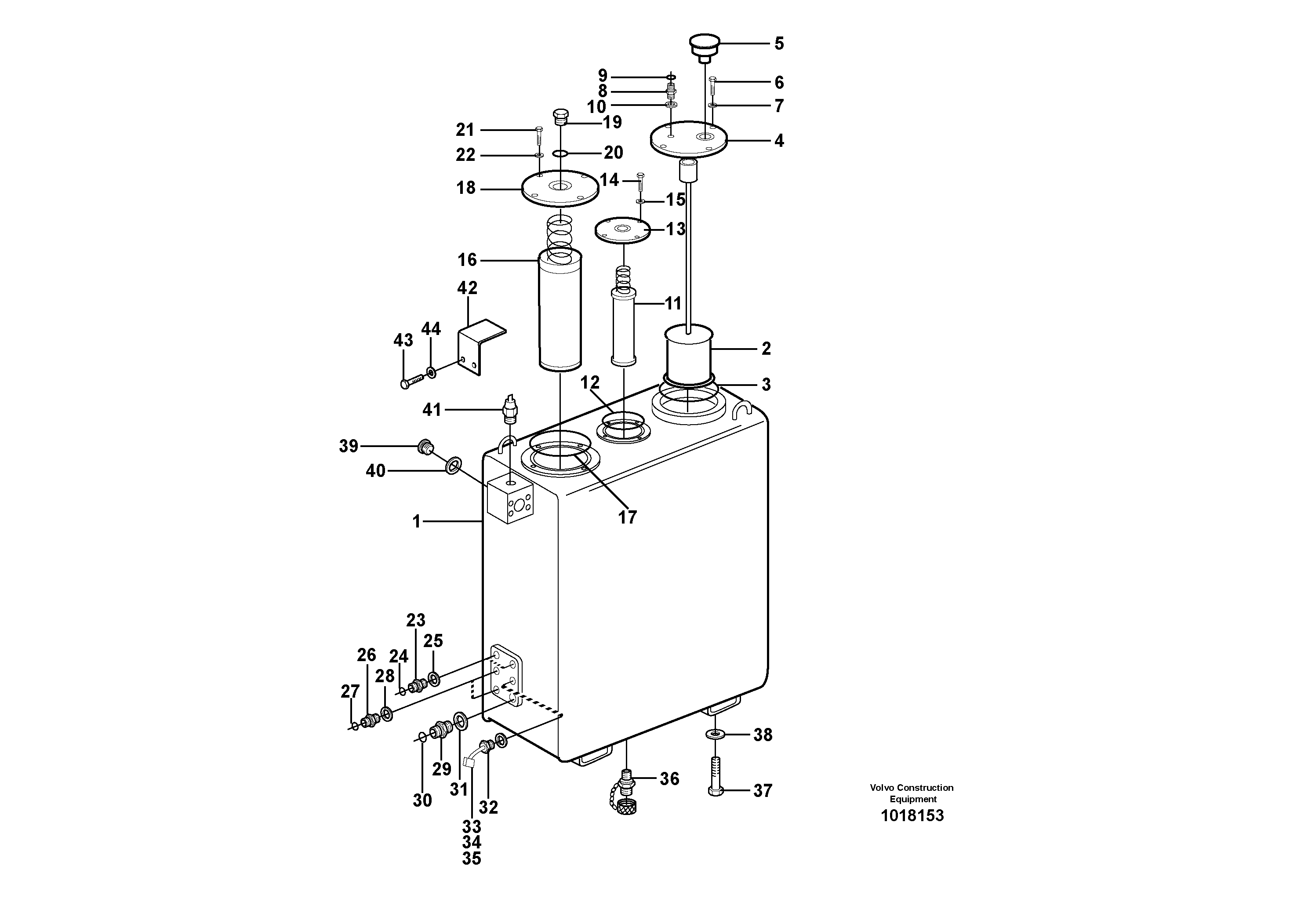 Hydraulic oil tank — volvo parts diagram
