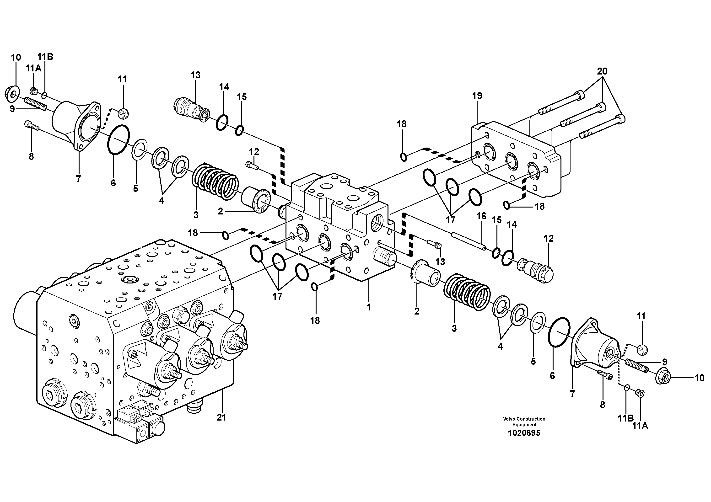 Hydraulic valve, travel — volvo parts diagram