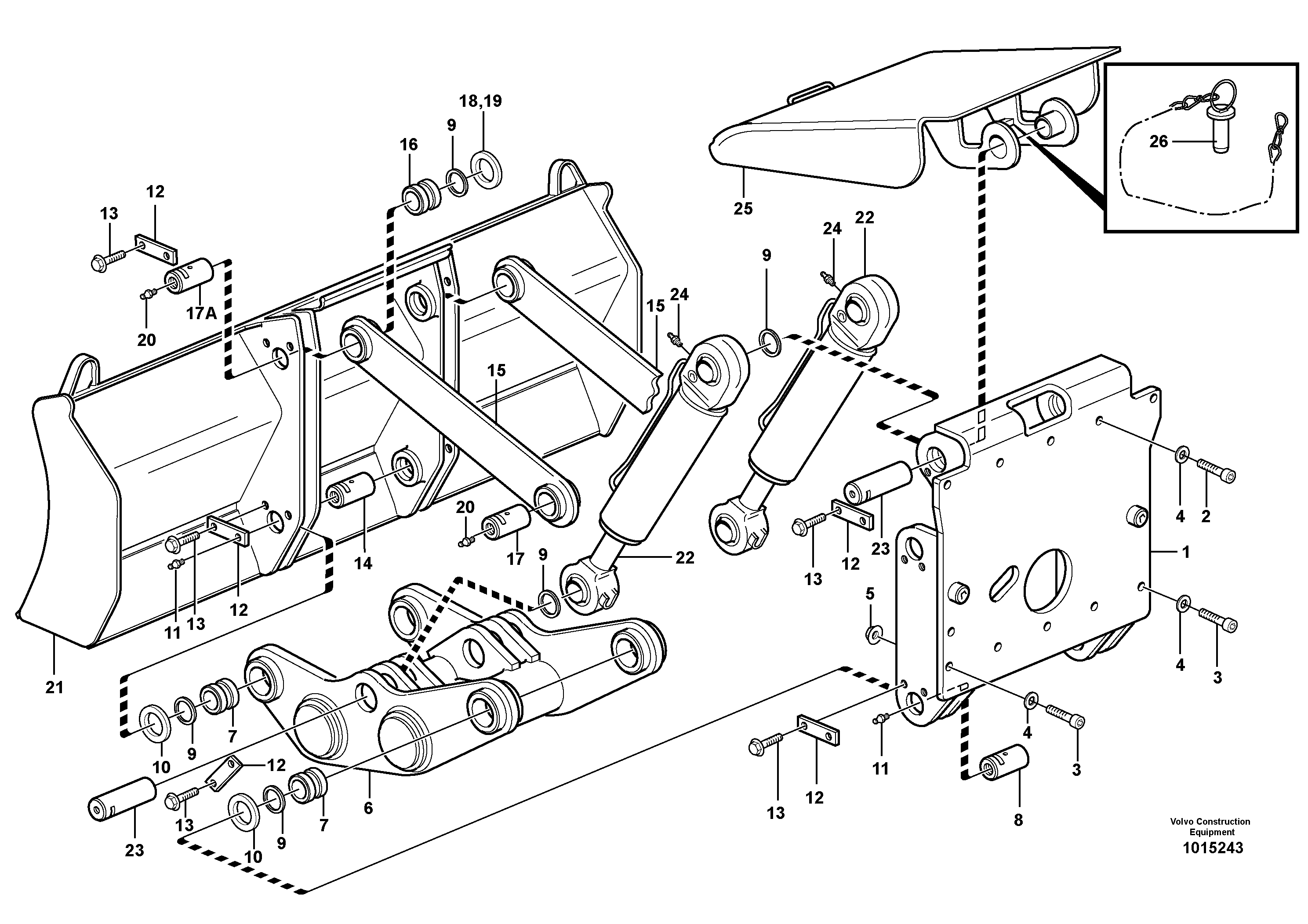 Dozer blade  14313000, 14313001, 14313103 — volvo parts diagram