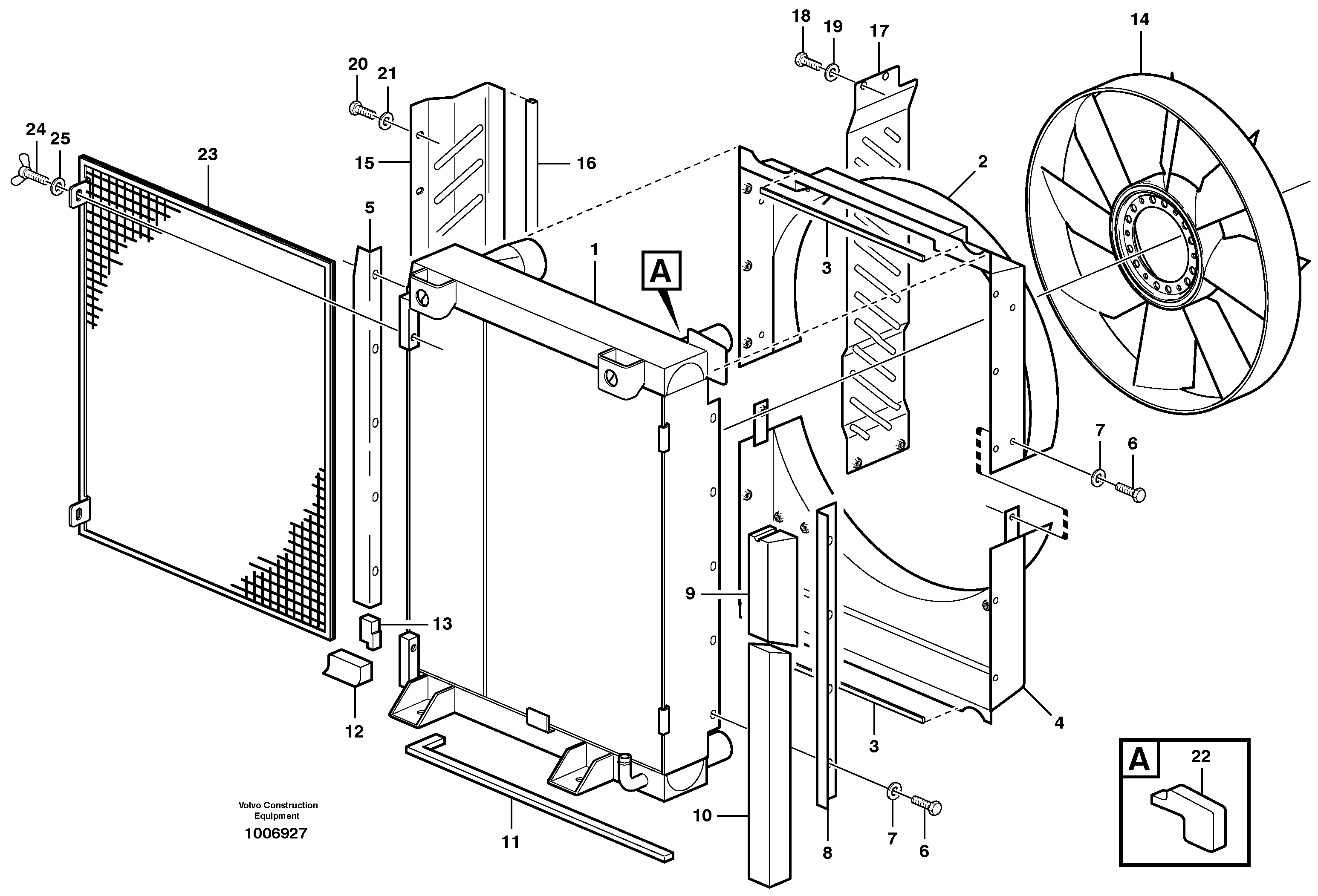 Fan and fan shroud — volvo parts diagram